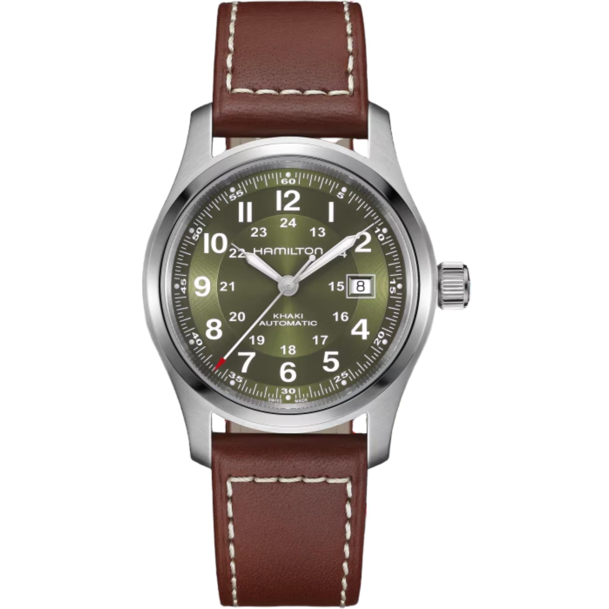 Hamilton Khaki Field Green Dial Leather Strap Men's Watch H70605560