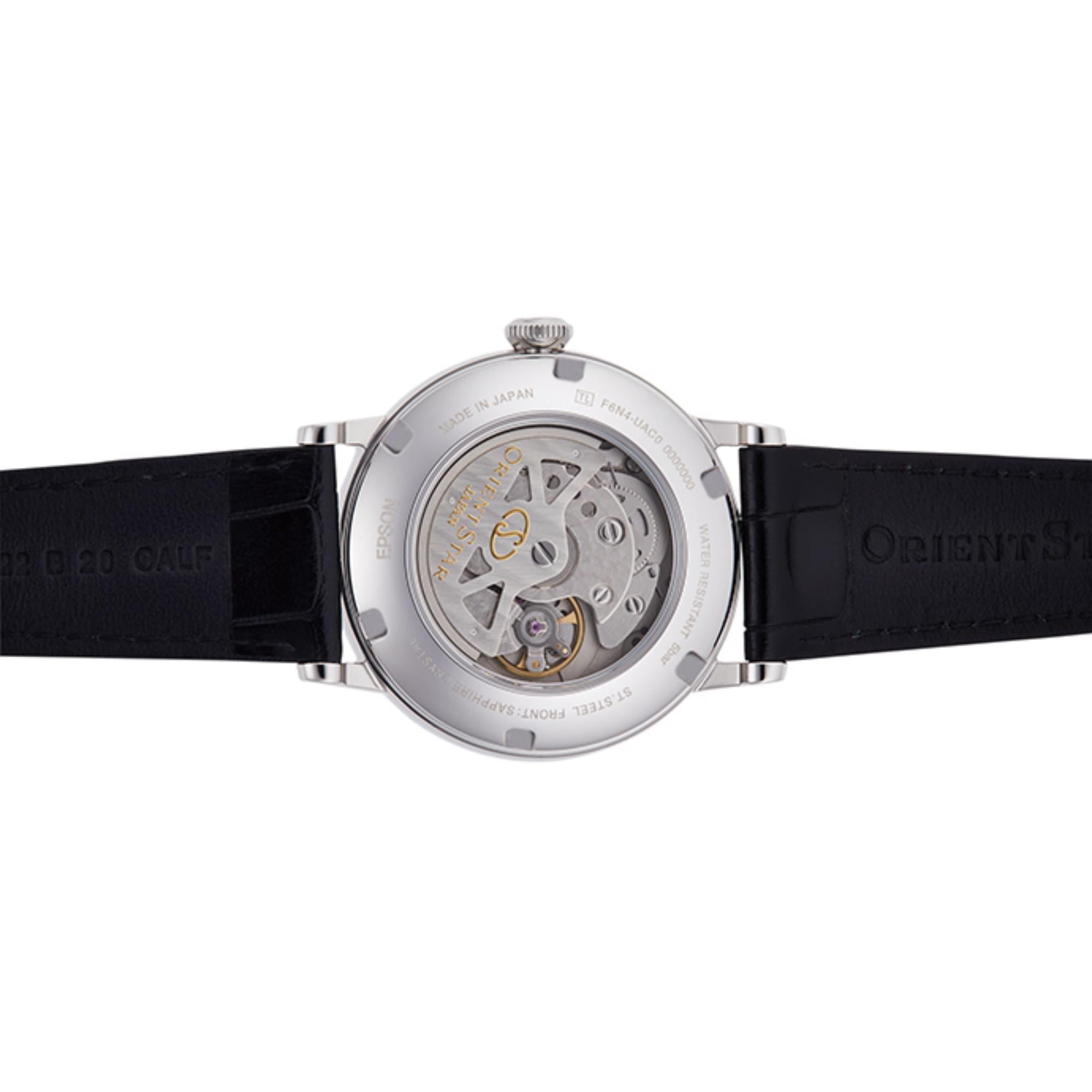 Orient Star Classic Automatic White Dial Leather Strap Men's Watch RE-AU0002S00B