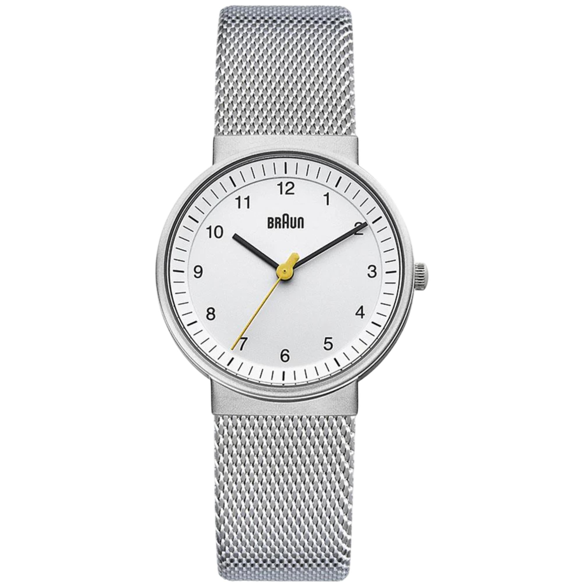 Braun Classic Silver Dial Steel Mesh Strap Women's Watch BN0031WHSLMHL
