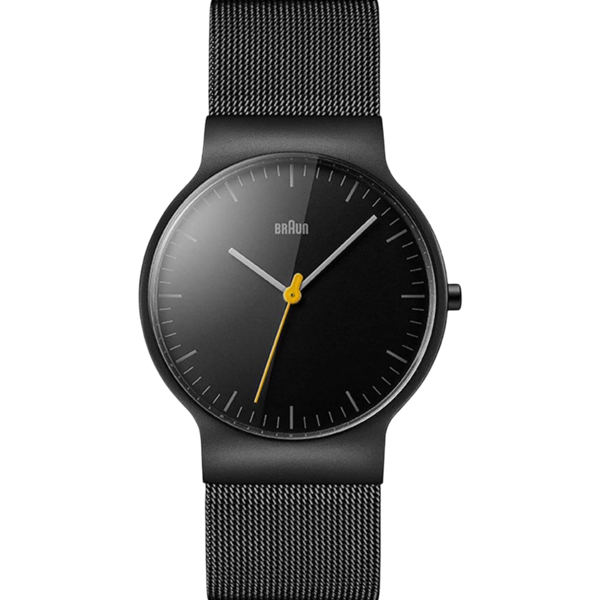 Braun Classic Black Dial Steel Mesh Strap Men's Watch BN0211BKMHG