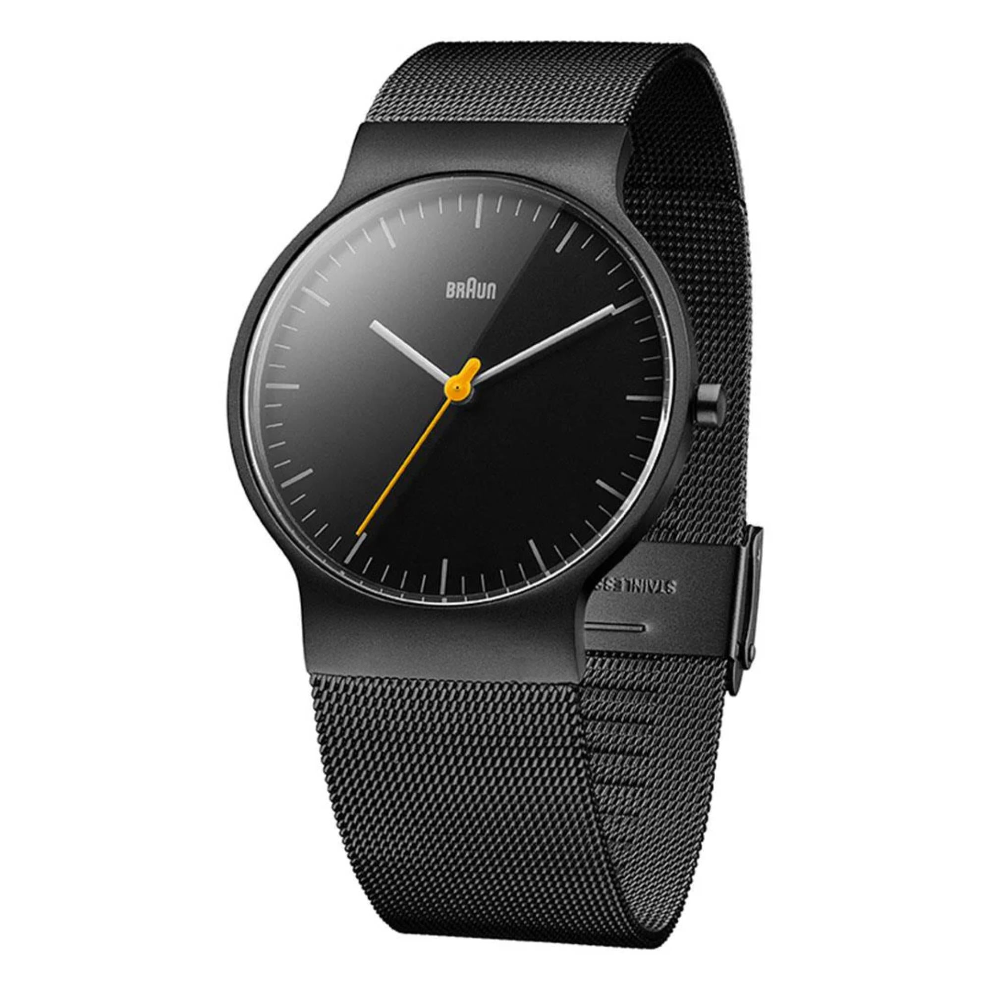 Braun Classic Black Dial Steel Mesh Strap Men's Watch BN0211BKMHG