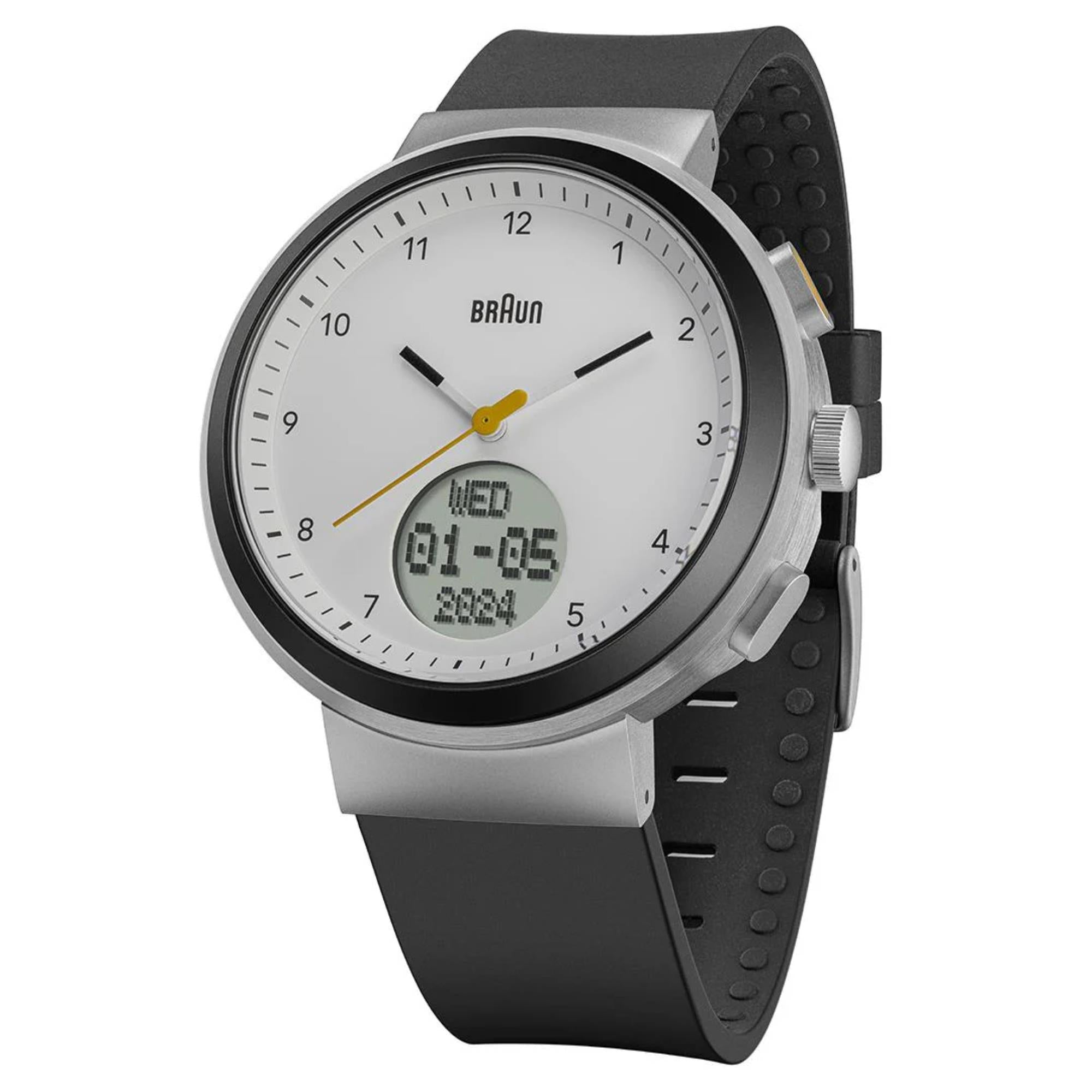 Braun Step Watch White Dial Silicone Strap Unisex Watch BN0299PWHBKG