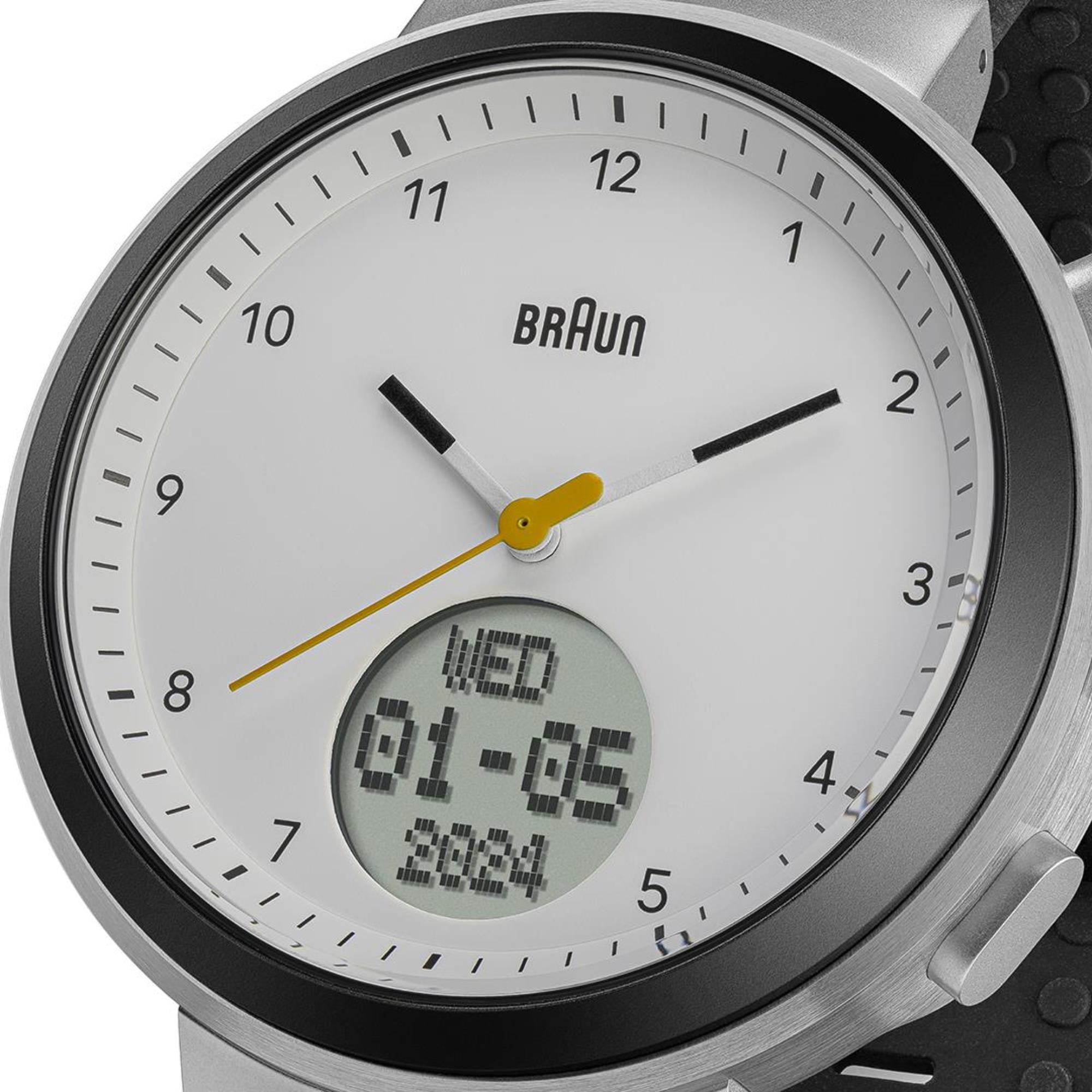 Braun Step Watch White Dial Silicone Strap Unisex Watch BN0299PWHBKG