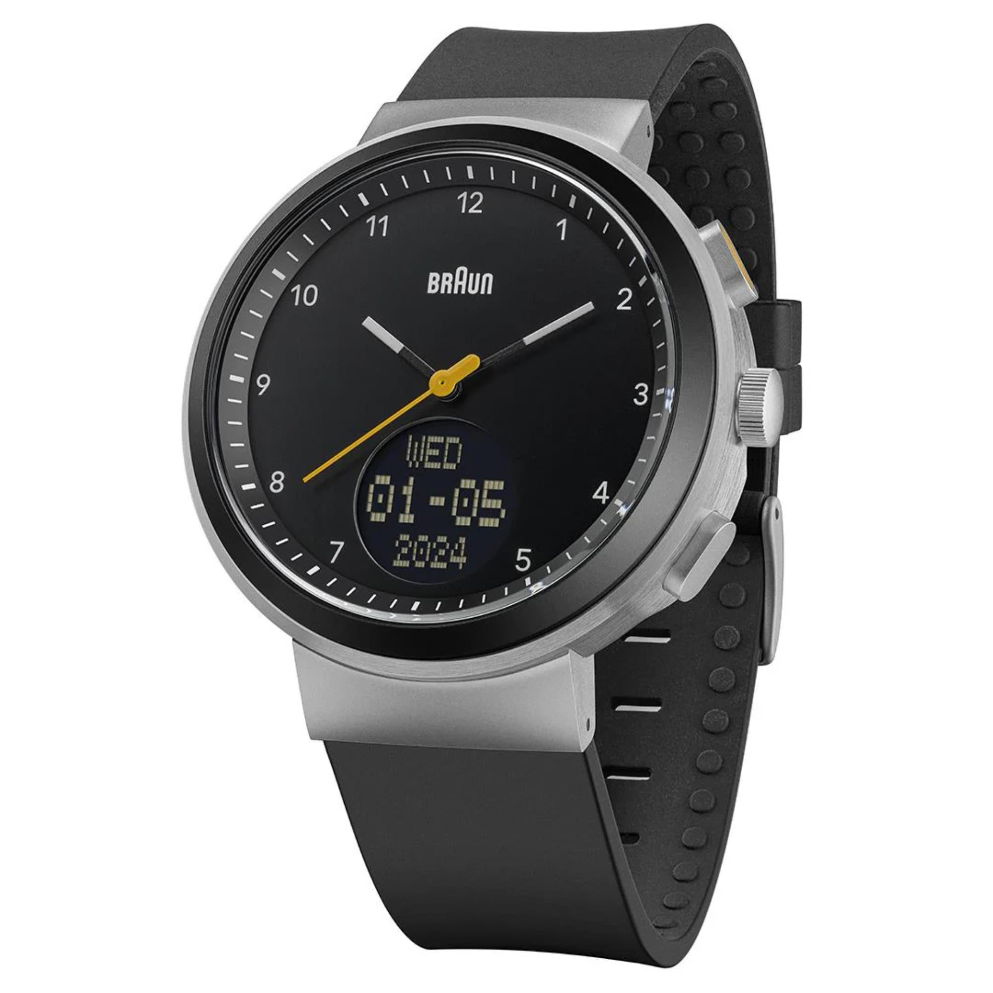 Braun Step Watch Black Dial Silicone Strap Unisex Watch BN0299NBKBKG