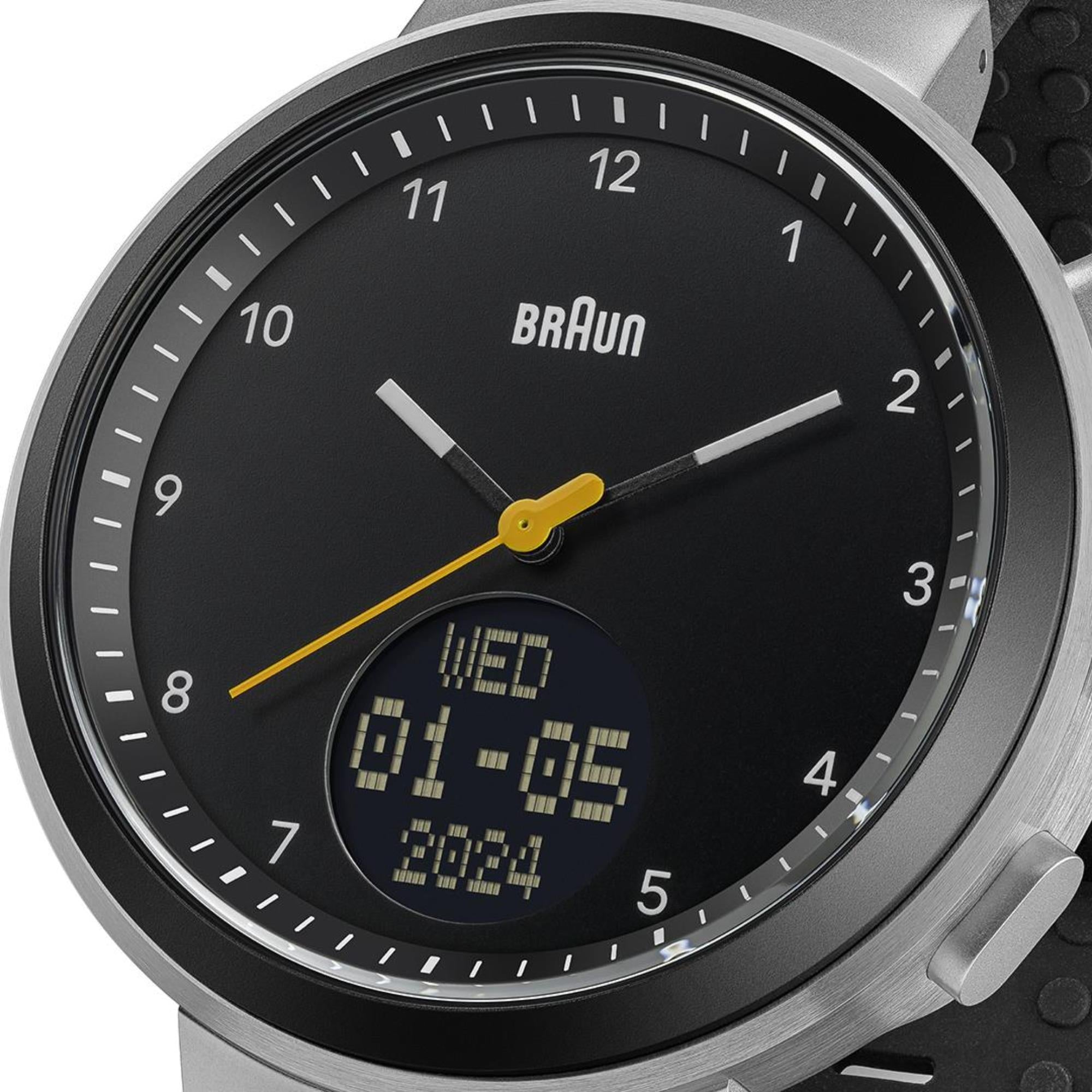 Braun Step Watch Black Dial Silicone Strap Unisex Watch BN0299NBKBKG