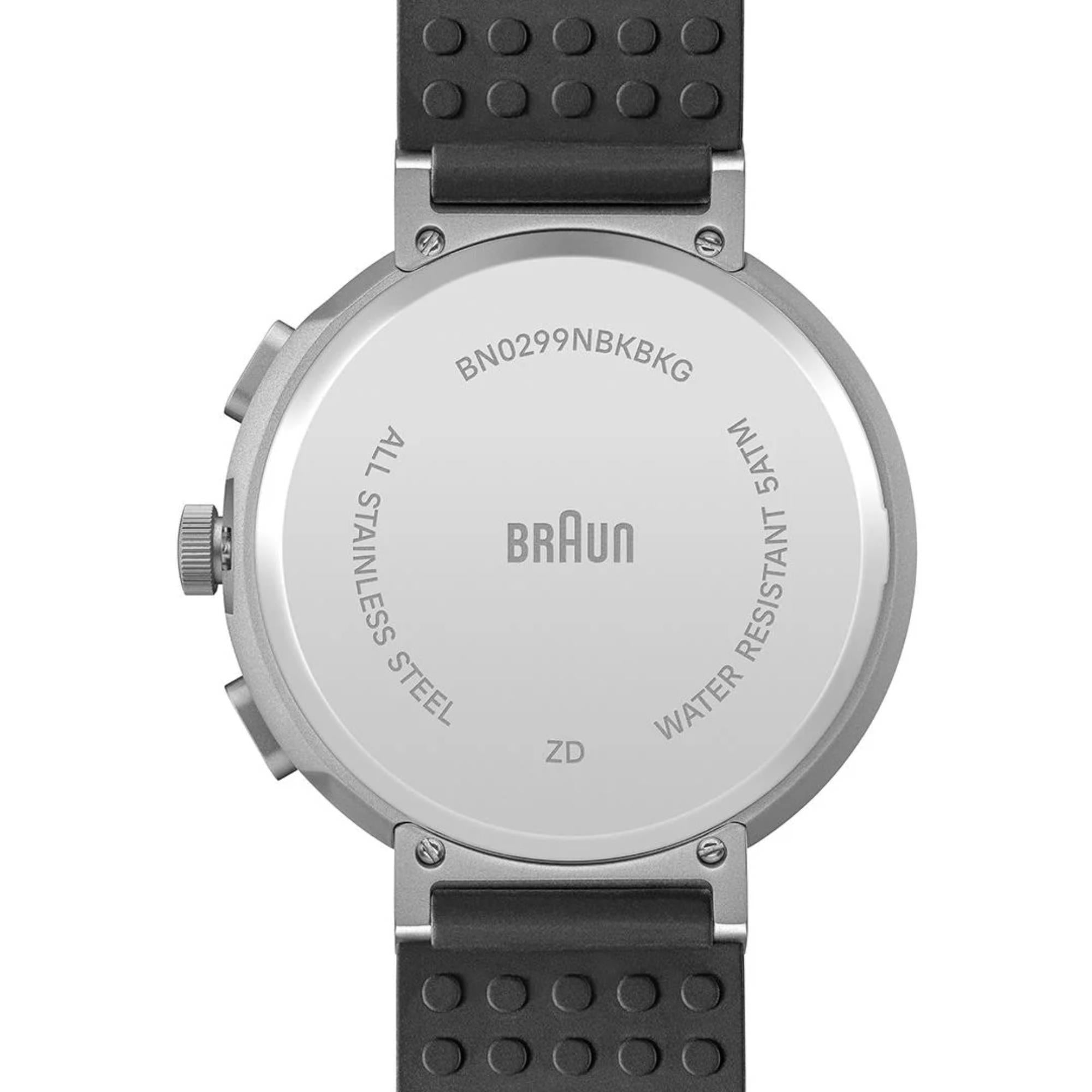 Braun Step Watch Black Dial Silicone Strap Unisex Watch BN0299NBKBKG