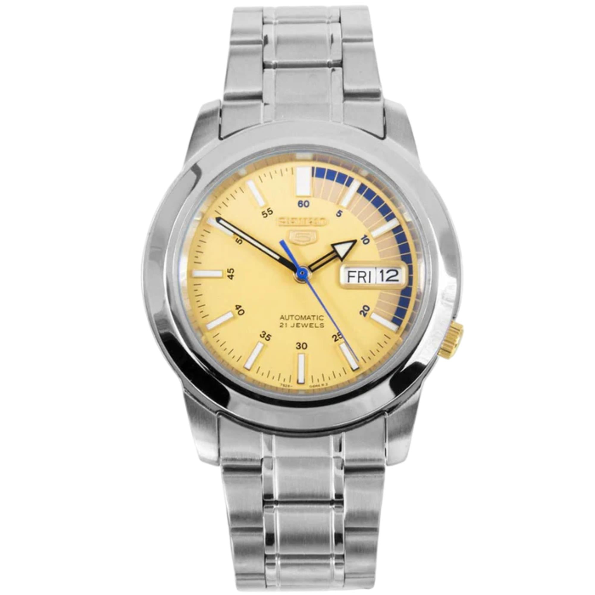 Seiko 5 Automatic Gold Dial Stainless Steel Strap Men's Watch SNKK29K1