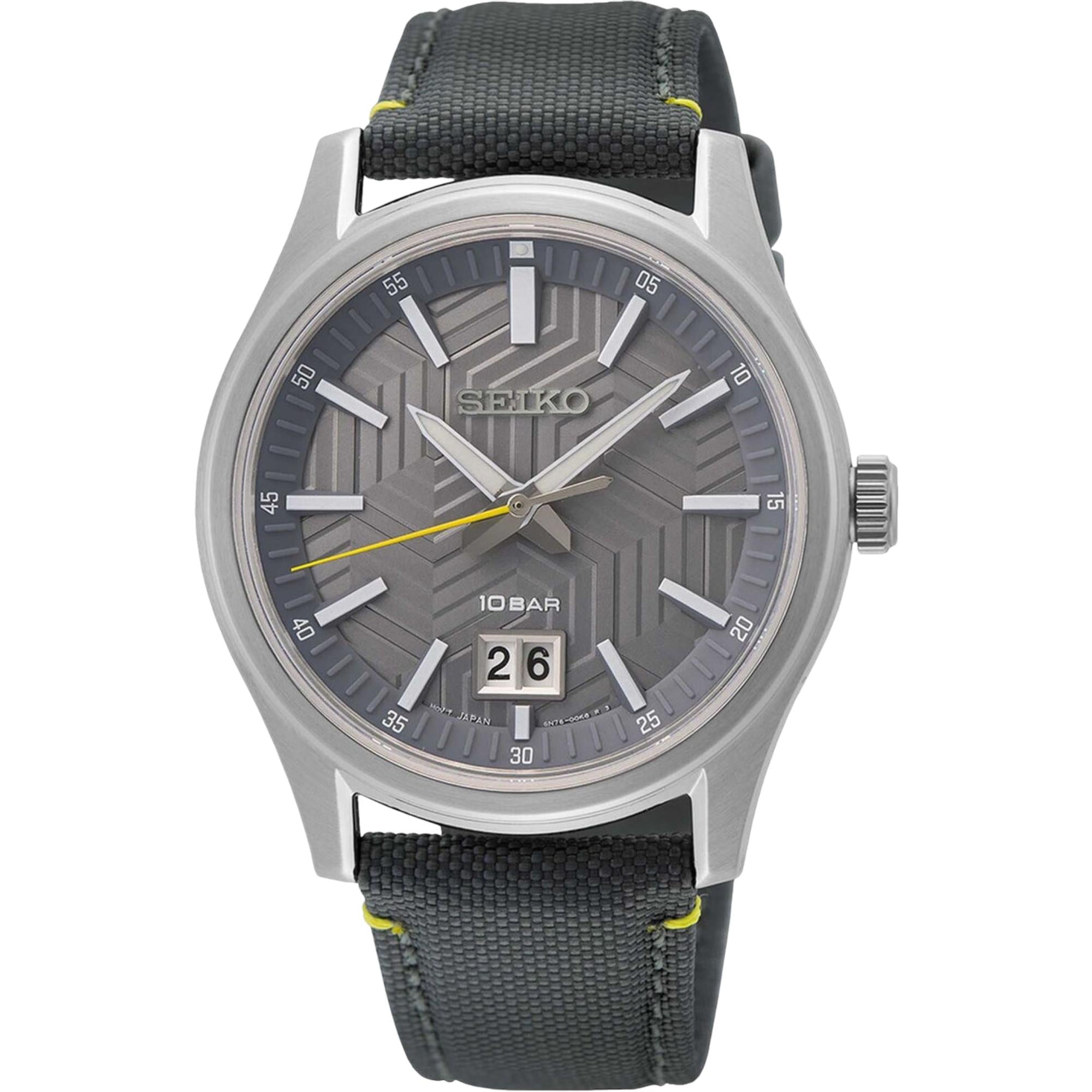 Seiko Conceptual Regular Grey Dial Nylon Strap Men's Watch SUR543P1