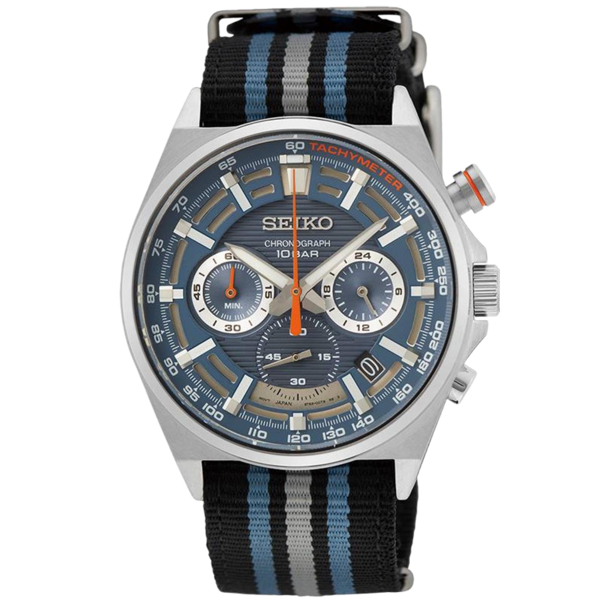 Seiko Conceptual Chronograph Blue Dial Nylon Strap Men's Watch SSB409P1