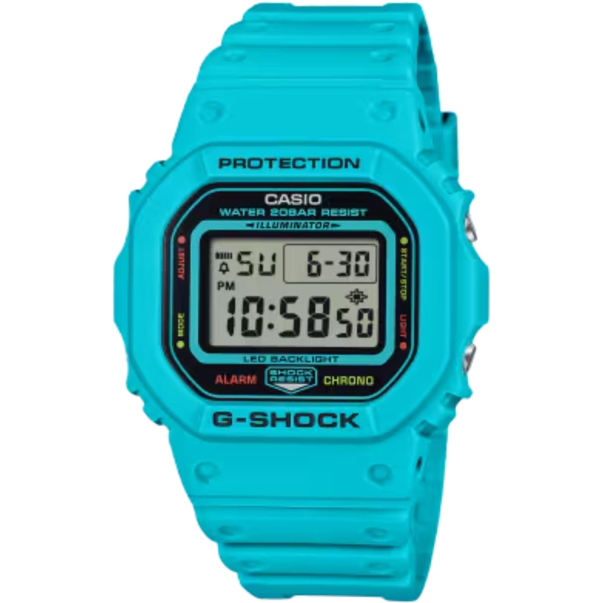 Casio G-Shock Digital 5600 Series Blue Resin Strap Unisex Watch DW-5600EP-2ER