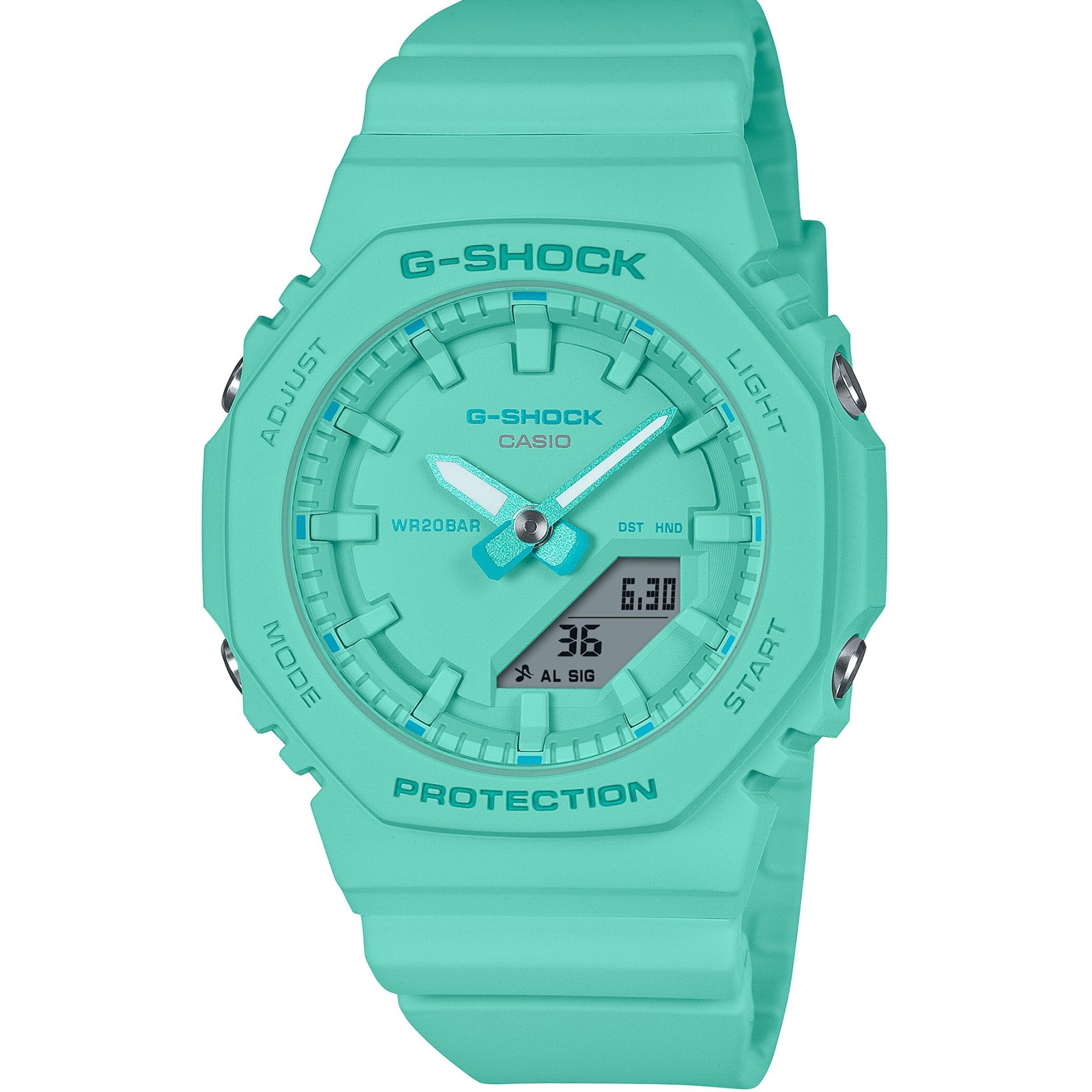 Casio G-Shock 2100 Series Analog-Digital Turquoise Resin Strap Women's Watch GMA-P2100-2AER