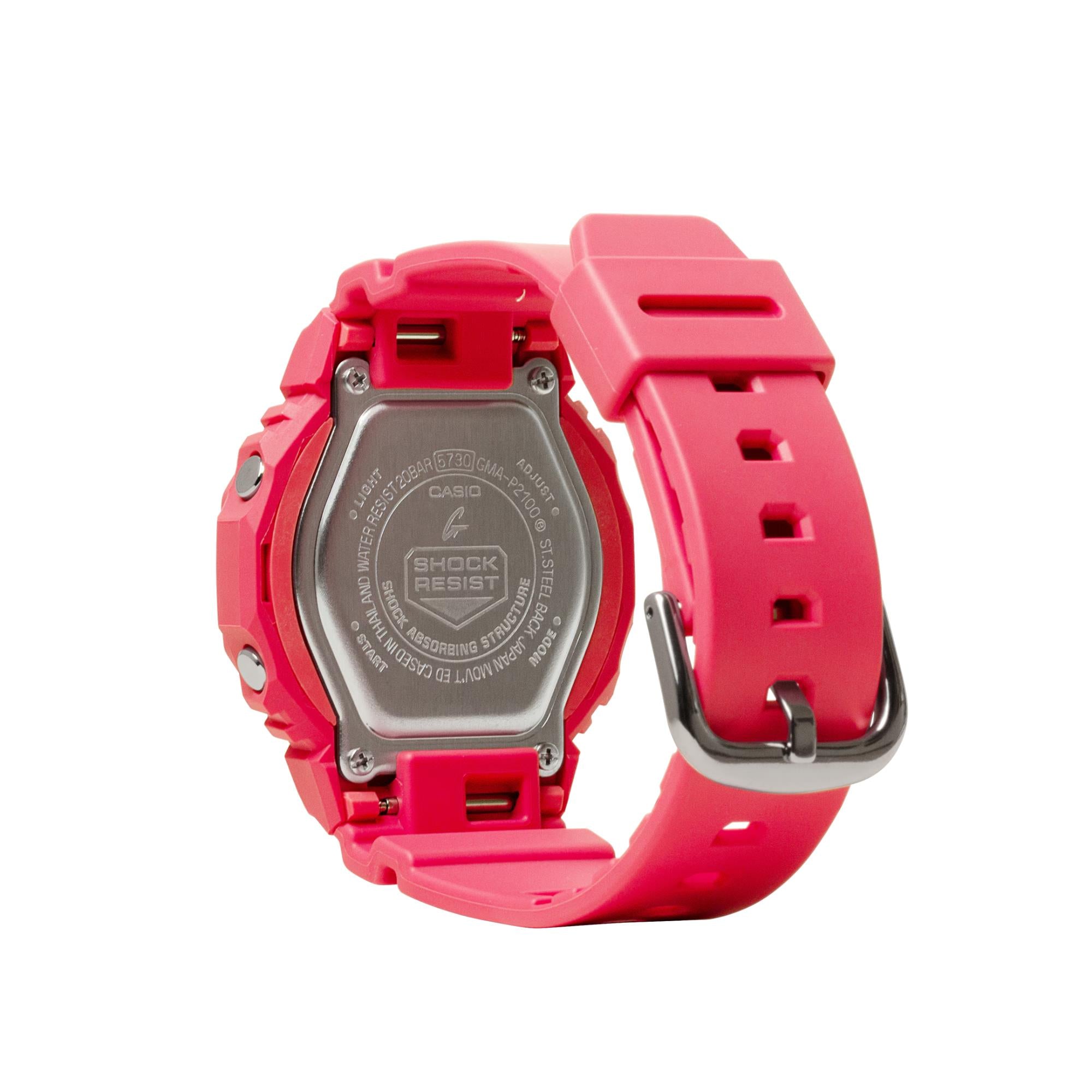 Casio G-Shock 2100 Series Analog-Digital Pink Dial Resin Strap Women's Watch GMA-P2100-4AER
