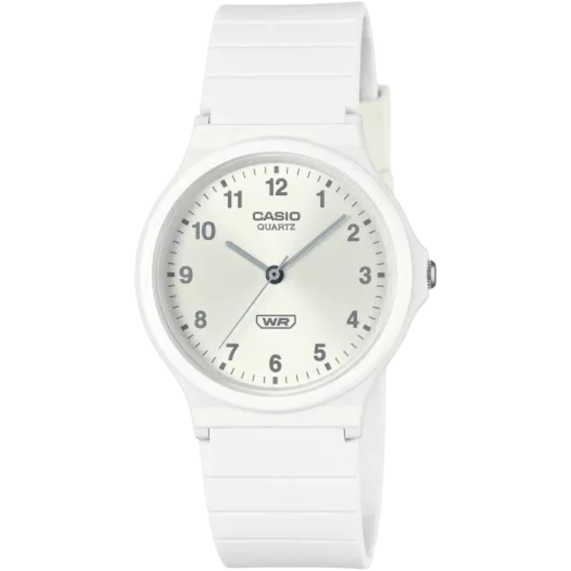 Casio POP Timeless Collection White Dial Resin Strap Unisex Watch MQ-24B-7BEF