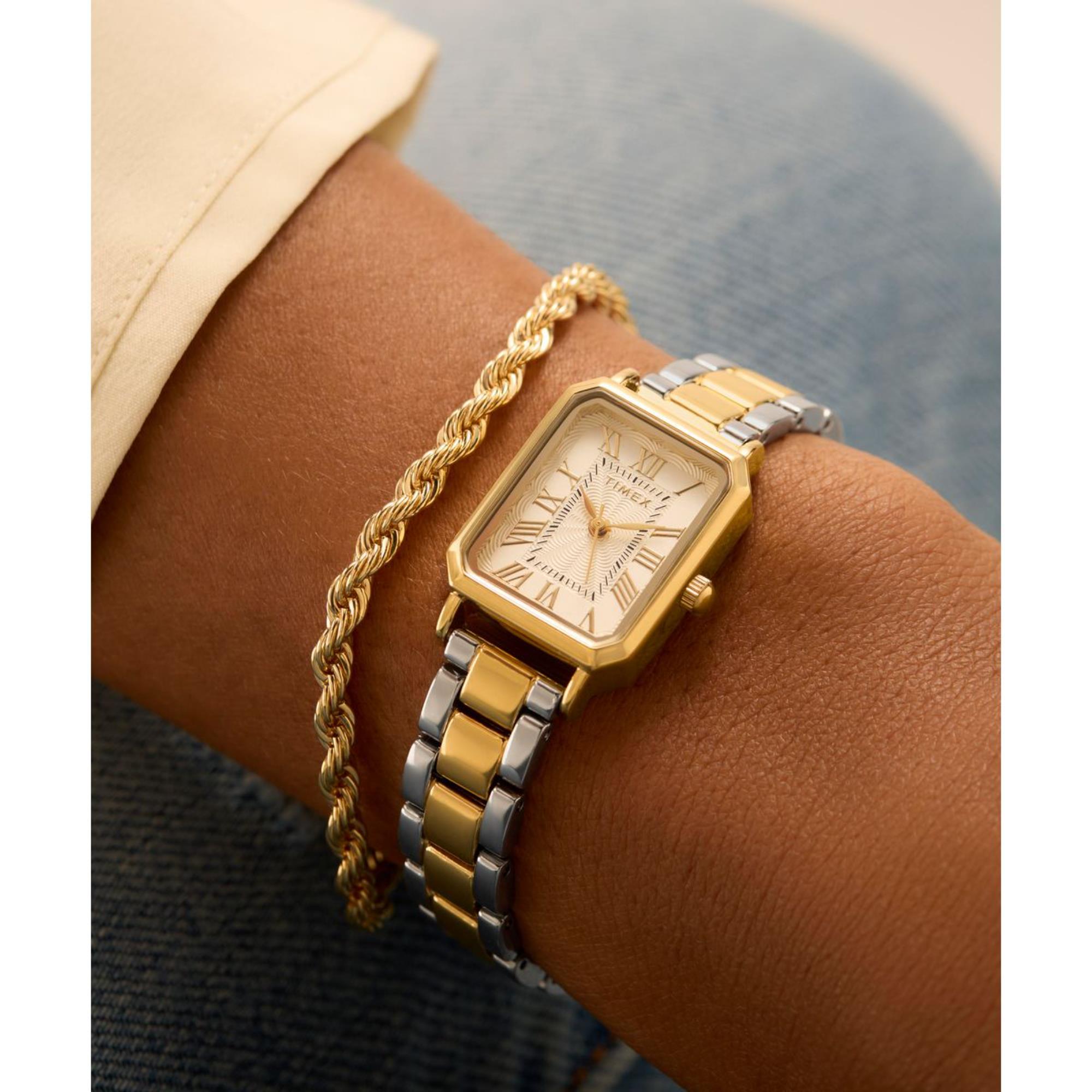 Timex Dress White Dial Stainless Steel Strap Women's Watch TW2Y01300