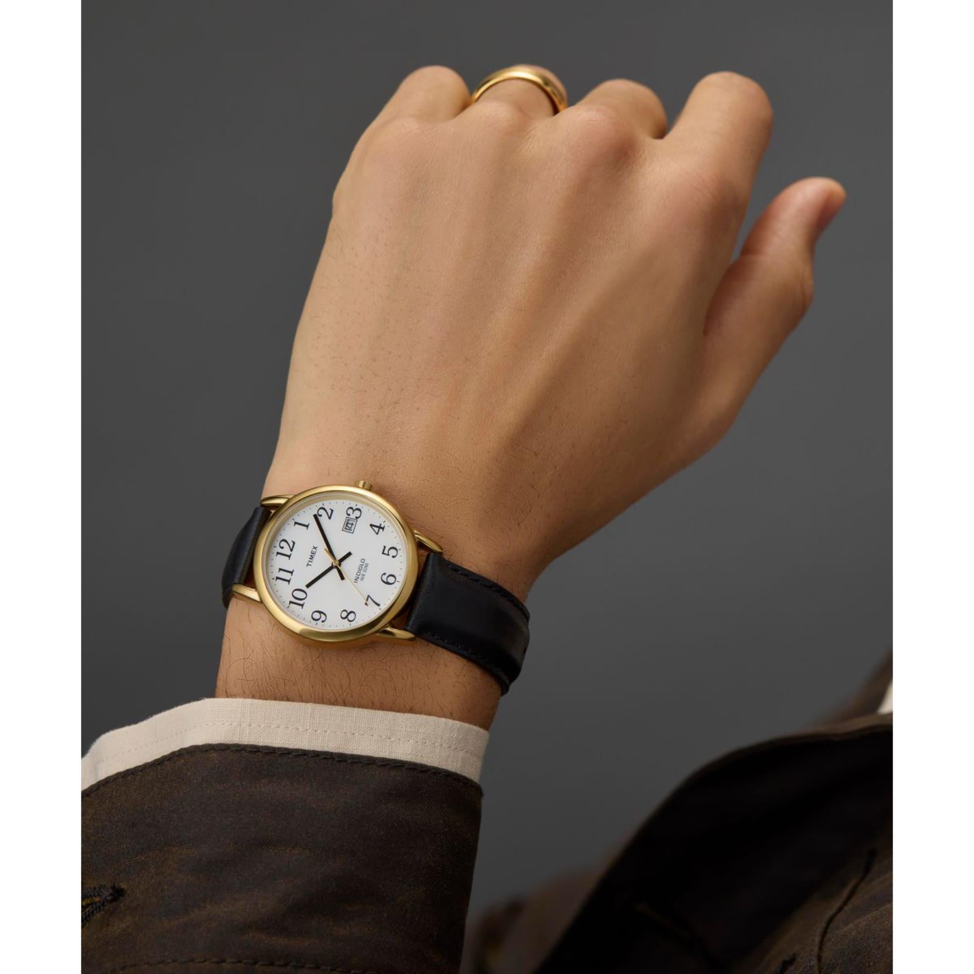 Timex Easy Reader White Dial Leather Strap Men's Watch T2H291