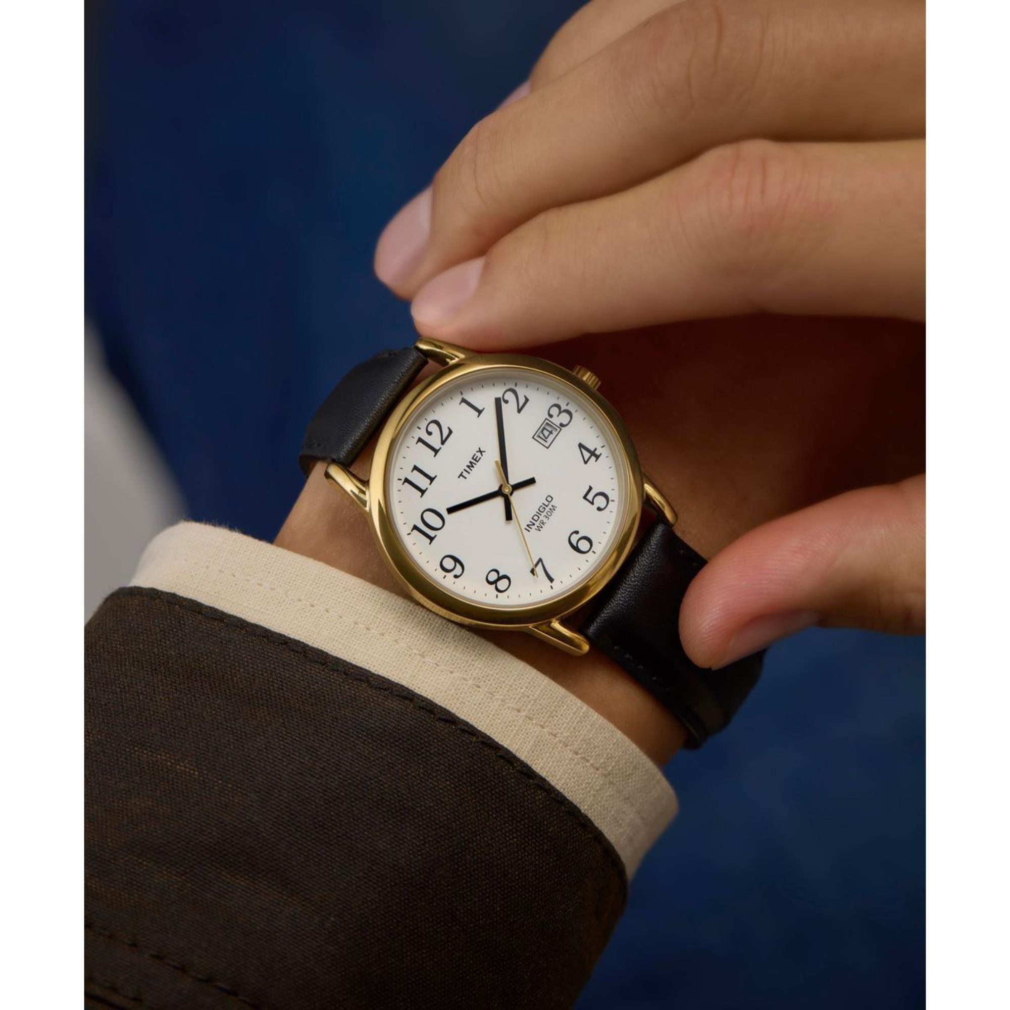 Timex Easy Reader White Dial Leather Strap Men's Watch T2H291