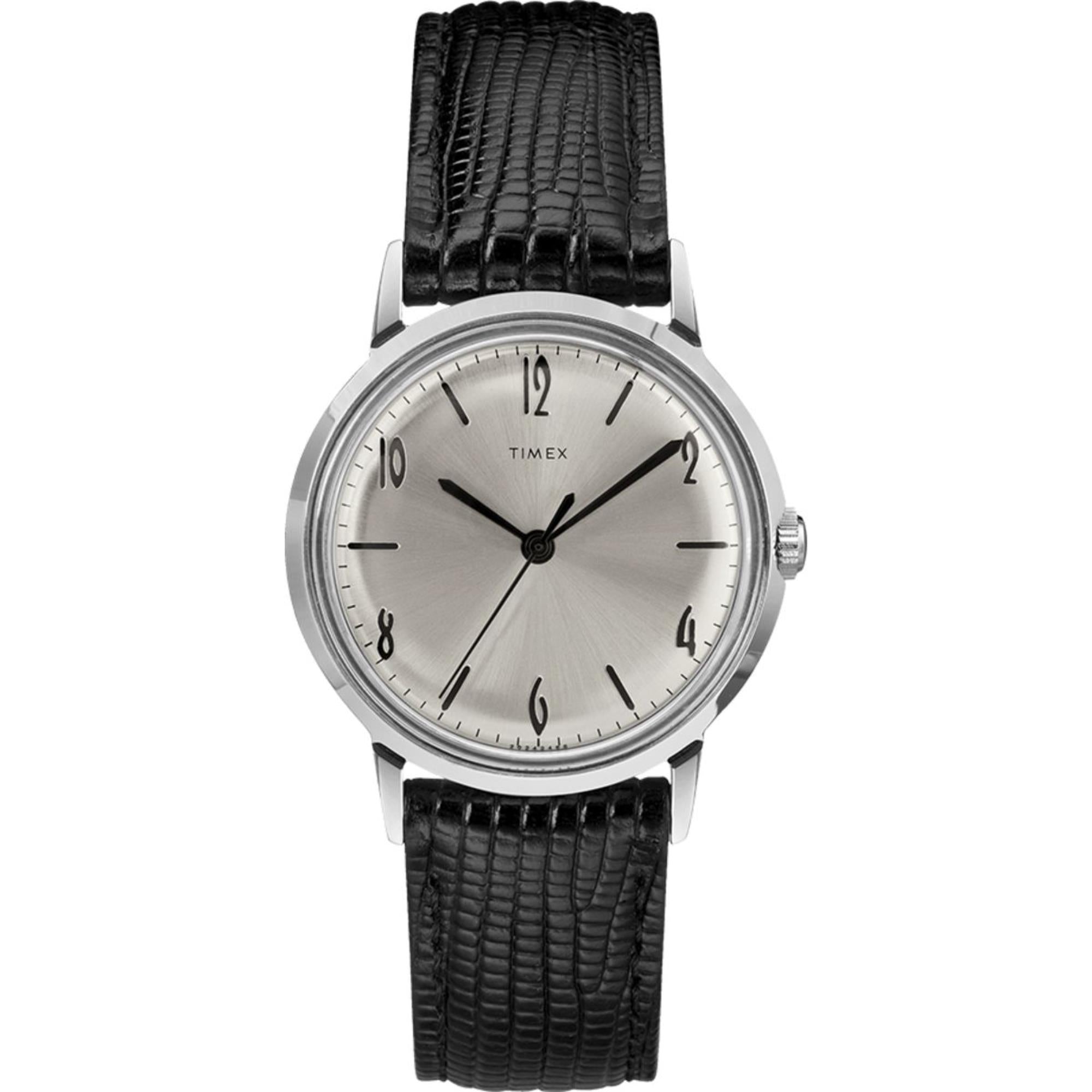 Timex Marlin Hand-Wound Silver Dial Leather Strap Men's Watch TW2R47900