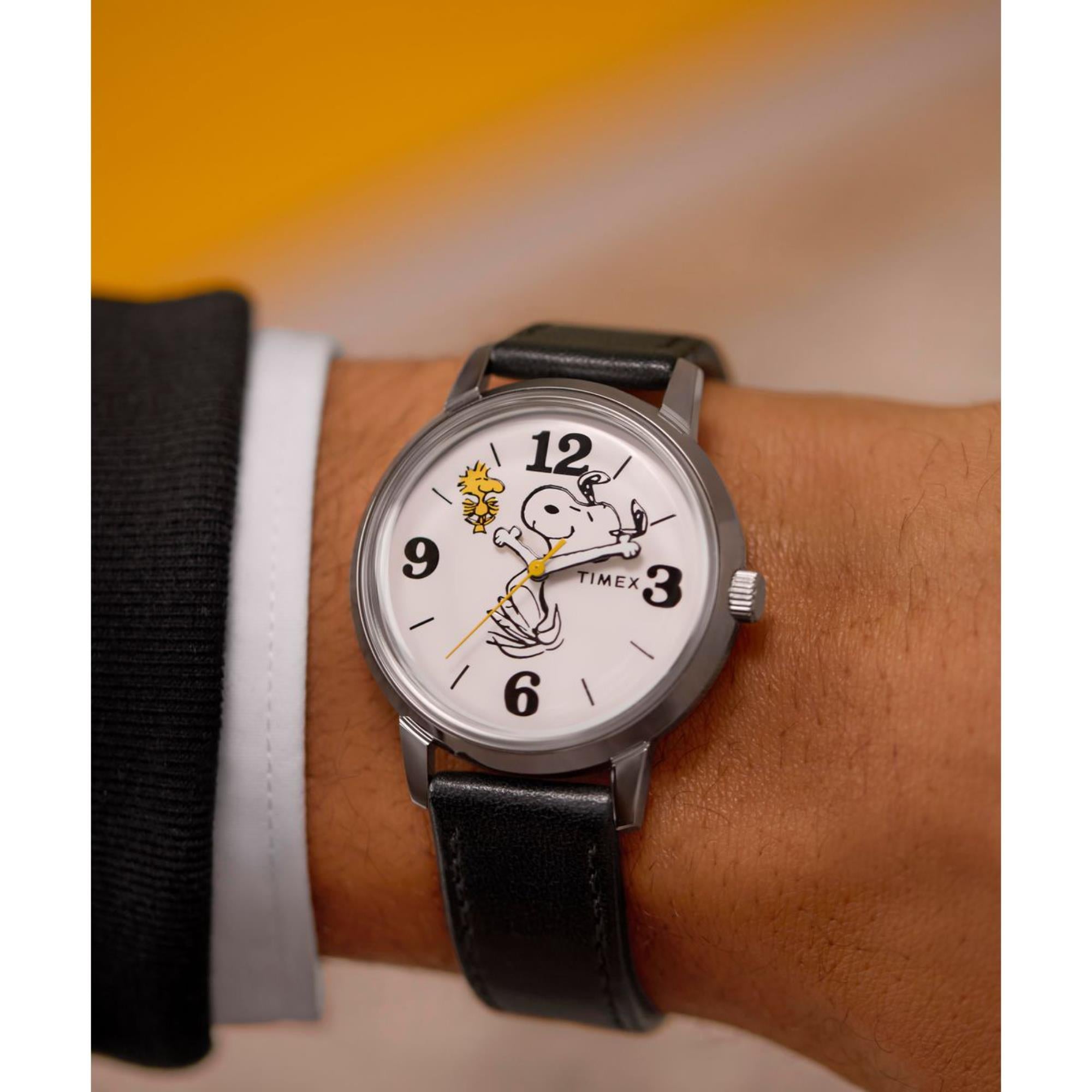 Timex x Peanuts Marlin Snoopy 75th Anniversary Edition White Dial Leather Strap Unisex Watch TW2Y19900