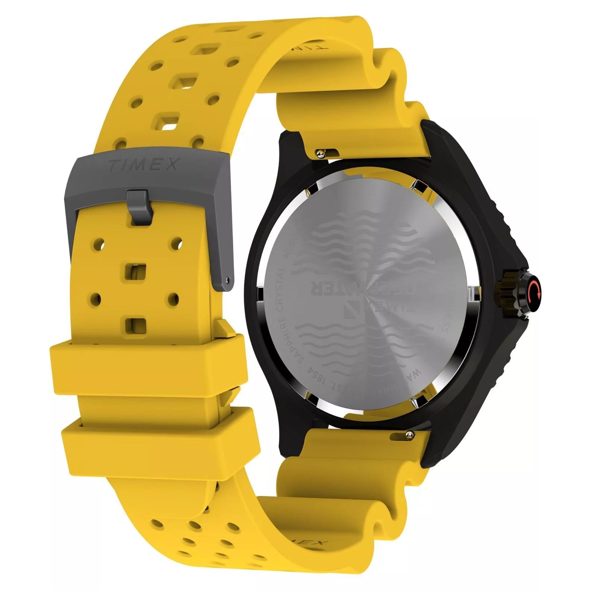 Timex Deep Water Meridian Black Dial Rubber Strap Men's Watch TW2W81700