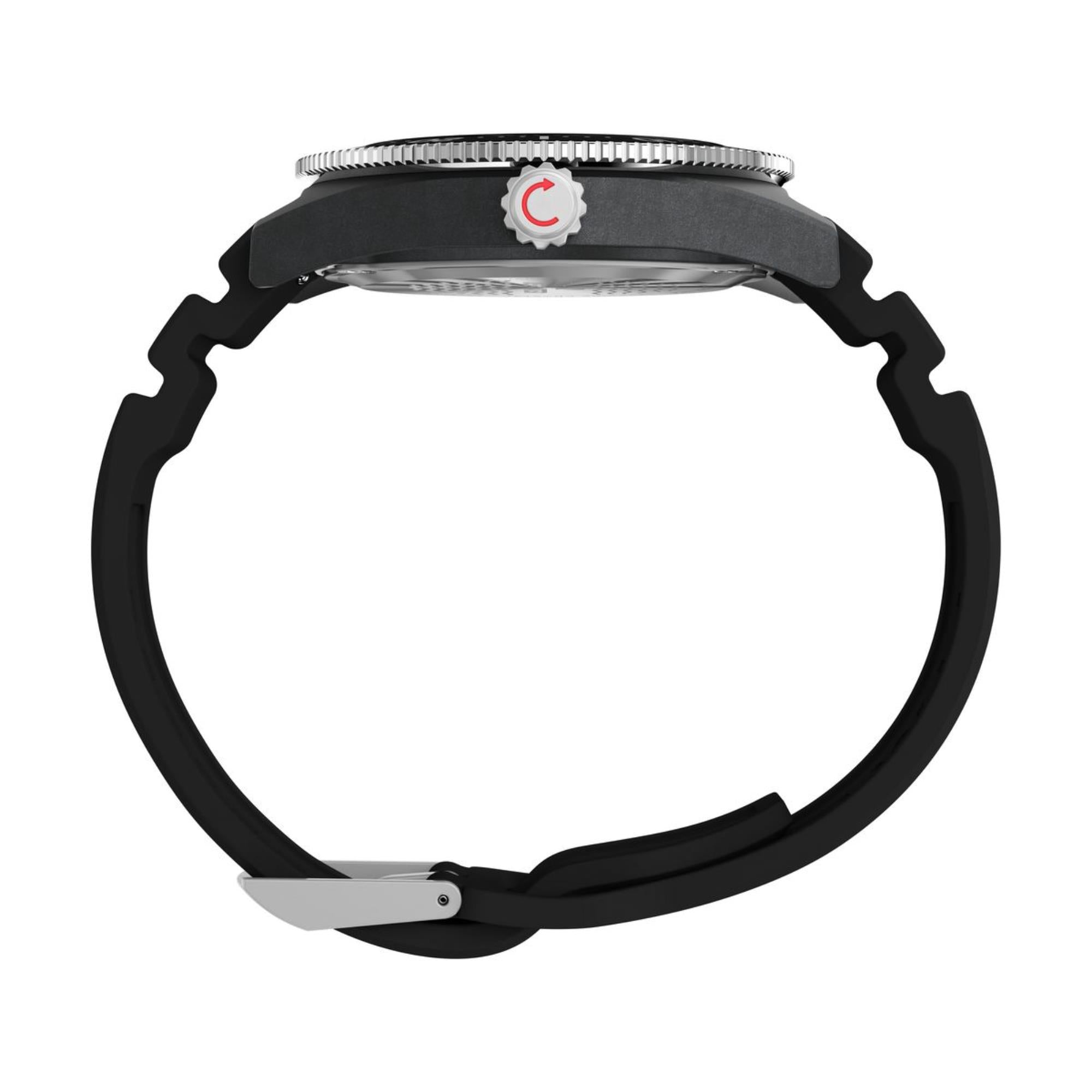 Timex Deep Water Reef Black Dial Rubber Strap Men's Watch TW2Y02200