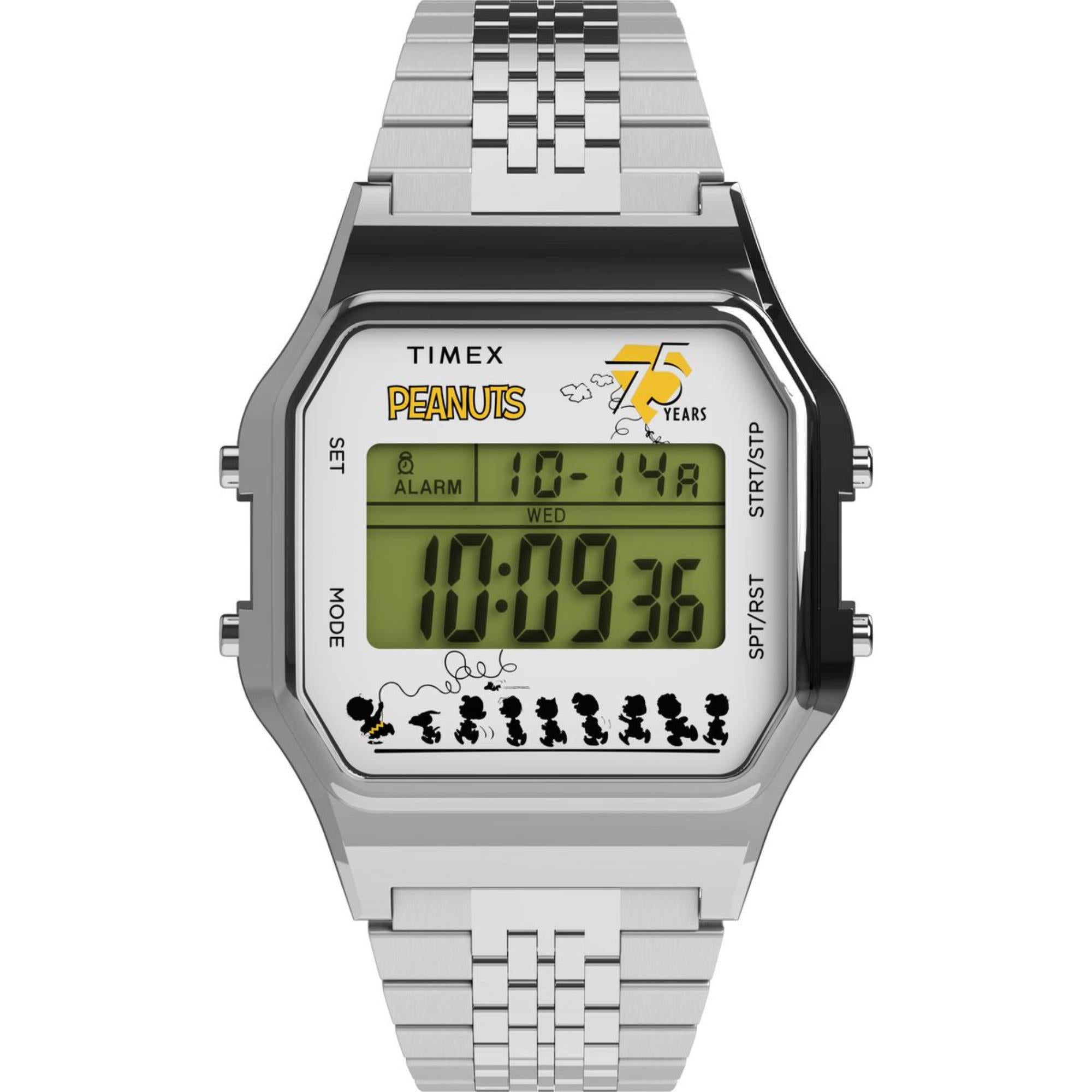 Timex x Peanuts T80 75th Anniversary Edition Digital Stainless Steel Bracelet Men's WatchTW2Y20000