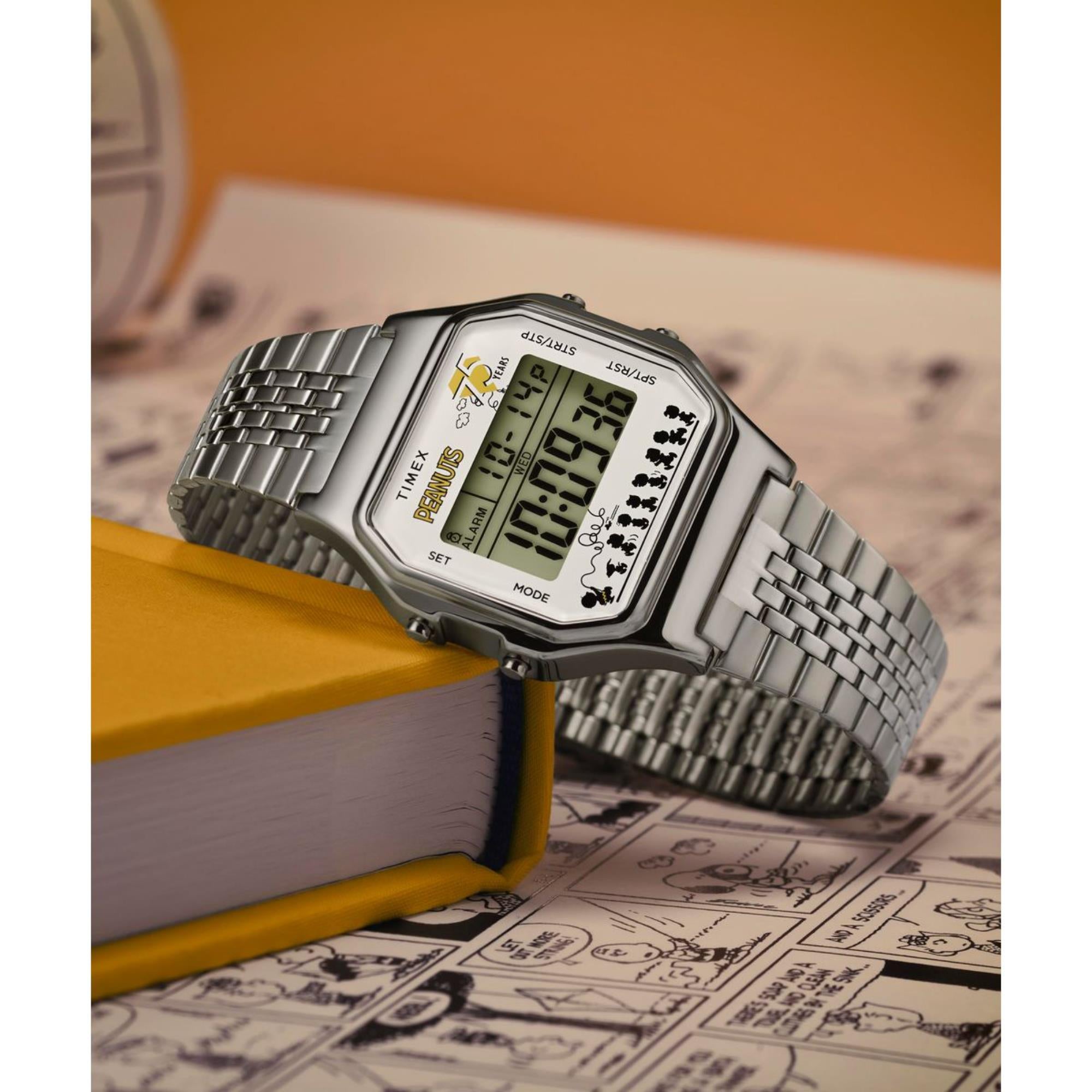 Timex x Peanuts T80 75th Anniversary Edition Digital Stainless Steel Bracelet Men's WatchTW2Y20000