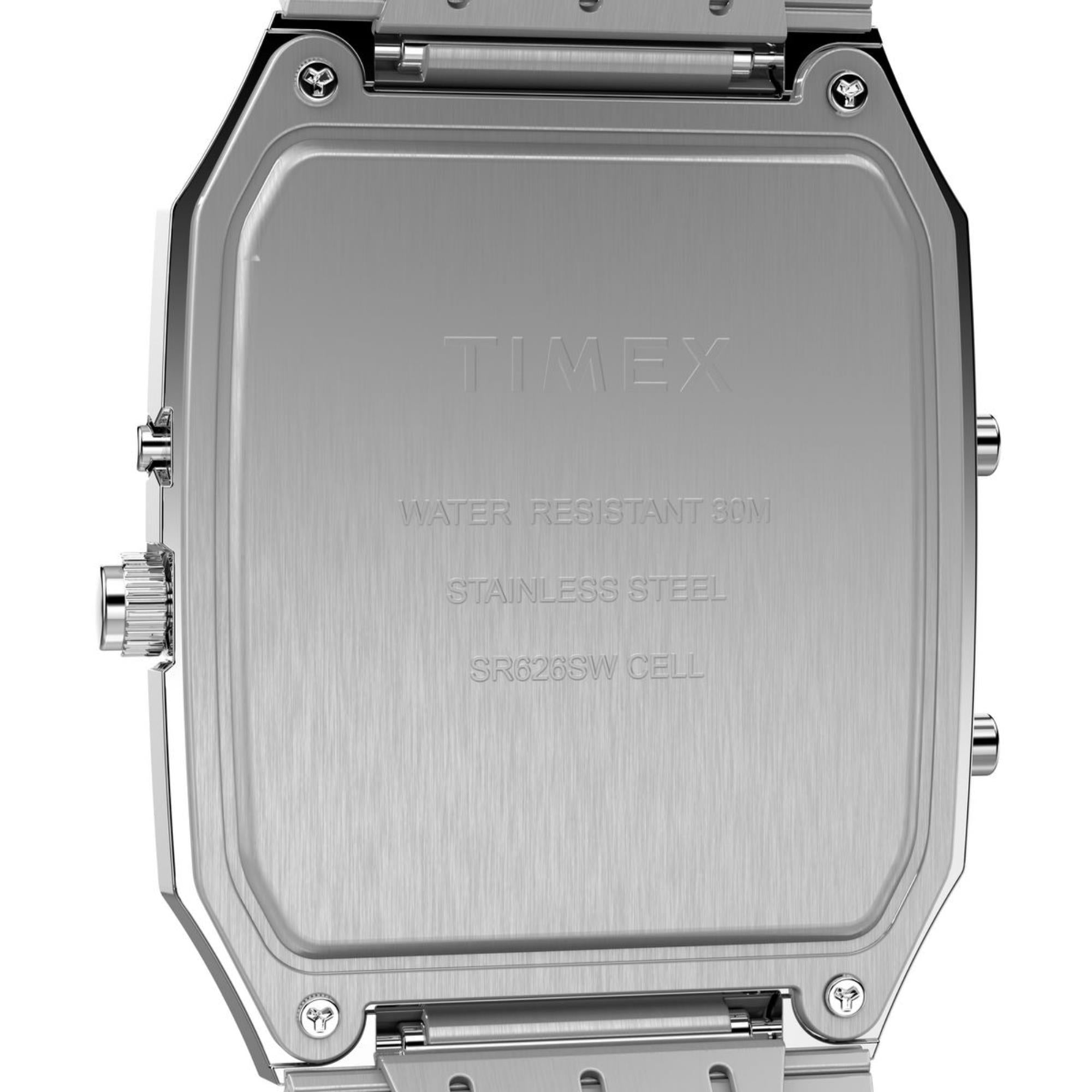 Timex 1982 Dual-Display Black Dial Stainless Steel Bracelet Men's Watch TW2Y05900