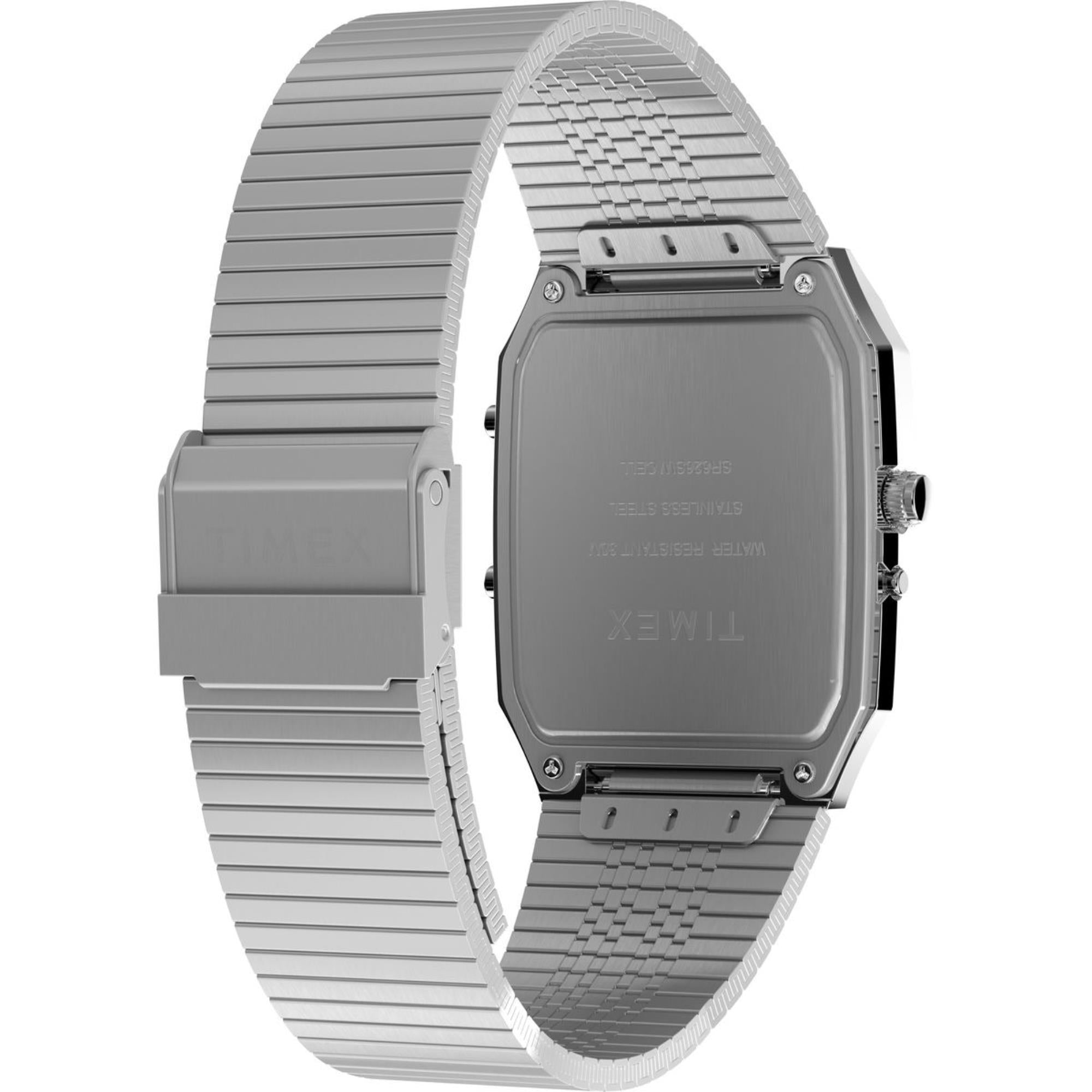 Timex 1982 Dual-Display Black Dial Stainless Steel Bracelet Men's Watch TW2Y05900