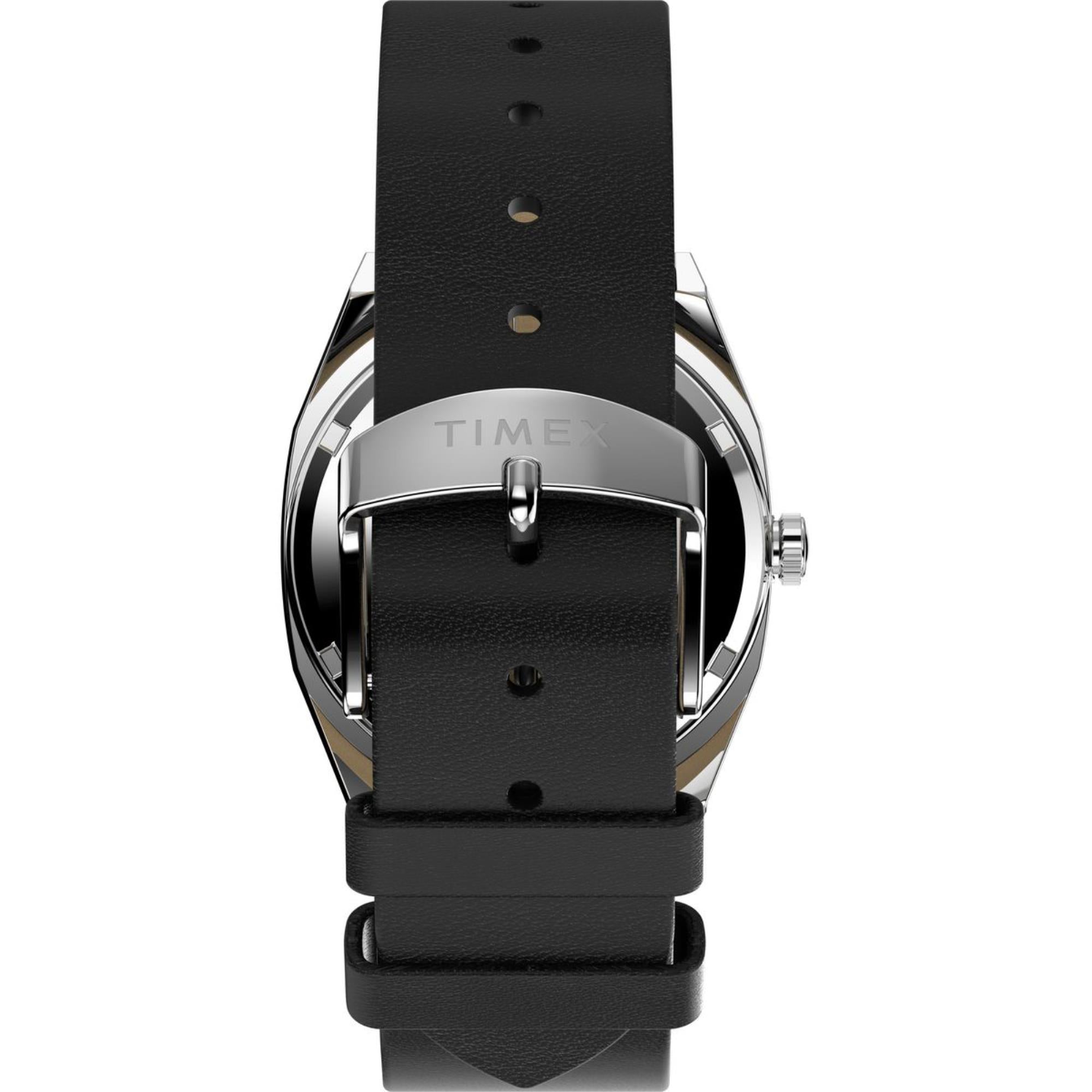 Timex 1983 E Line Black Dial Leather Strap Men's WatchTW2Y07500