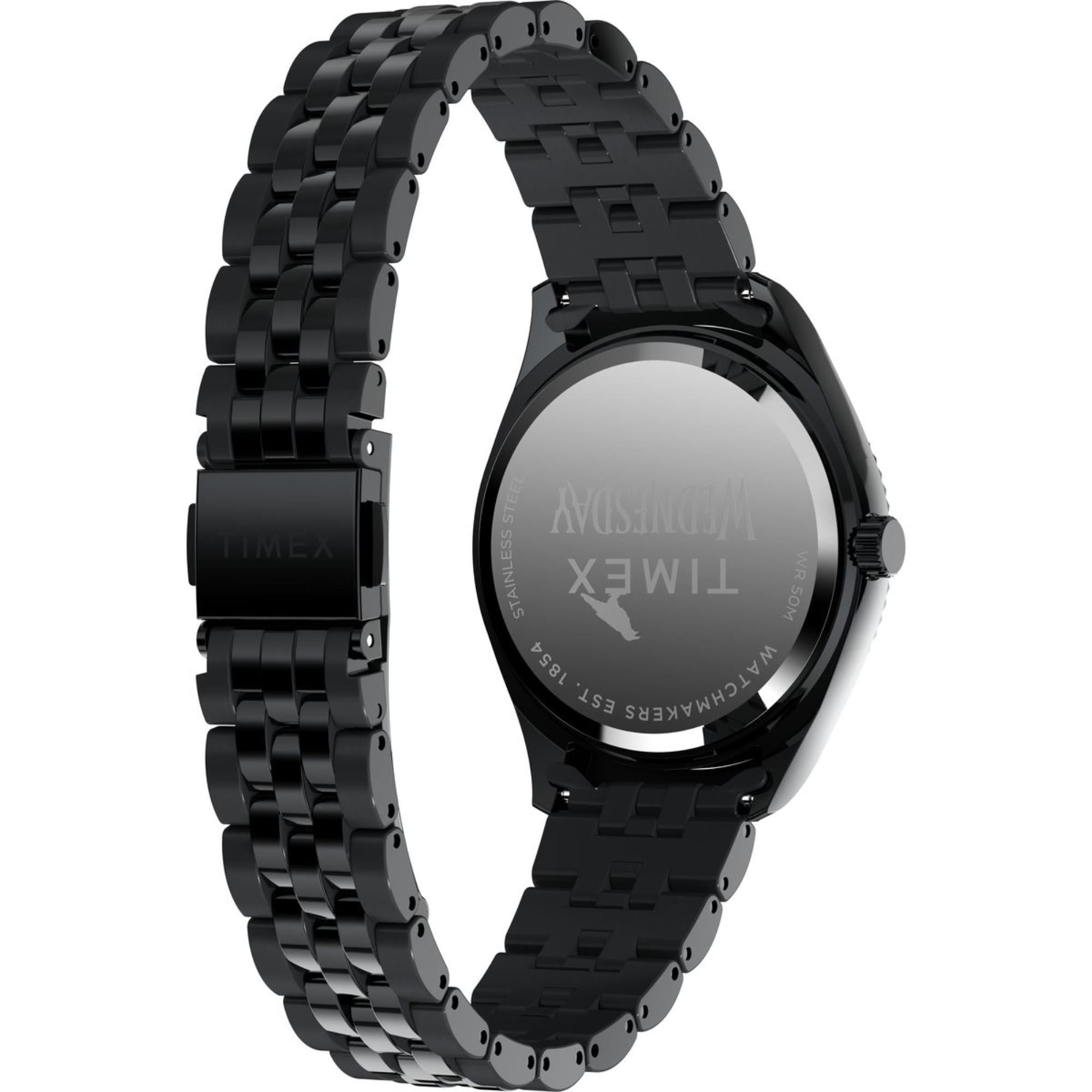 Timex Wednesday Legacy Black Dial Stainless Steel Men's Watch TW2Y19600