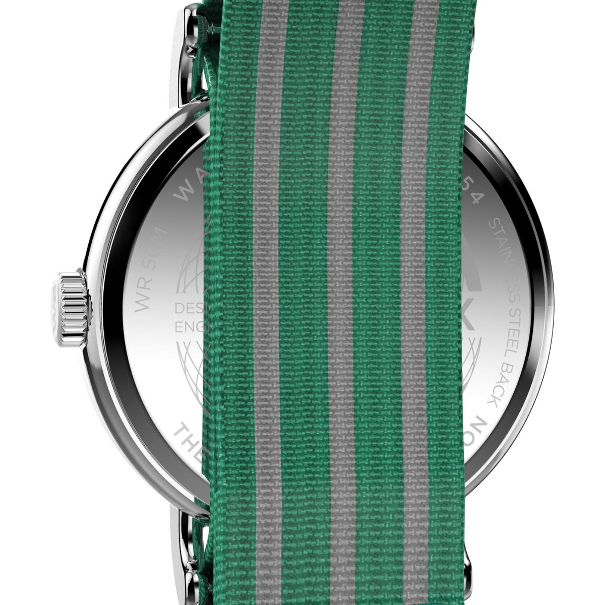Timex Weekender White Dial Fabric Green Strap Men's Watch TW2Y08800