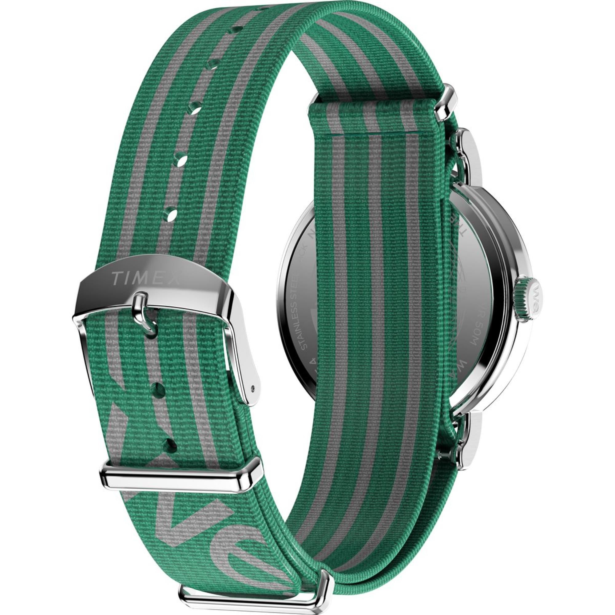 Timex Weekender White Dial Fabric Green Strap Men's Watch TW2Y08800