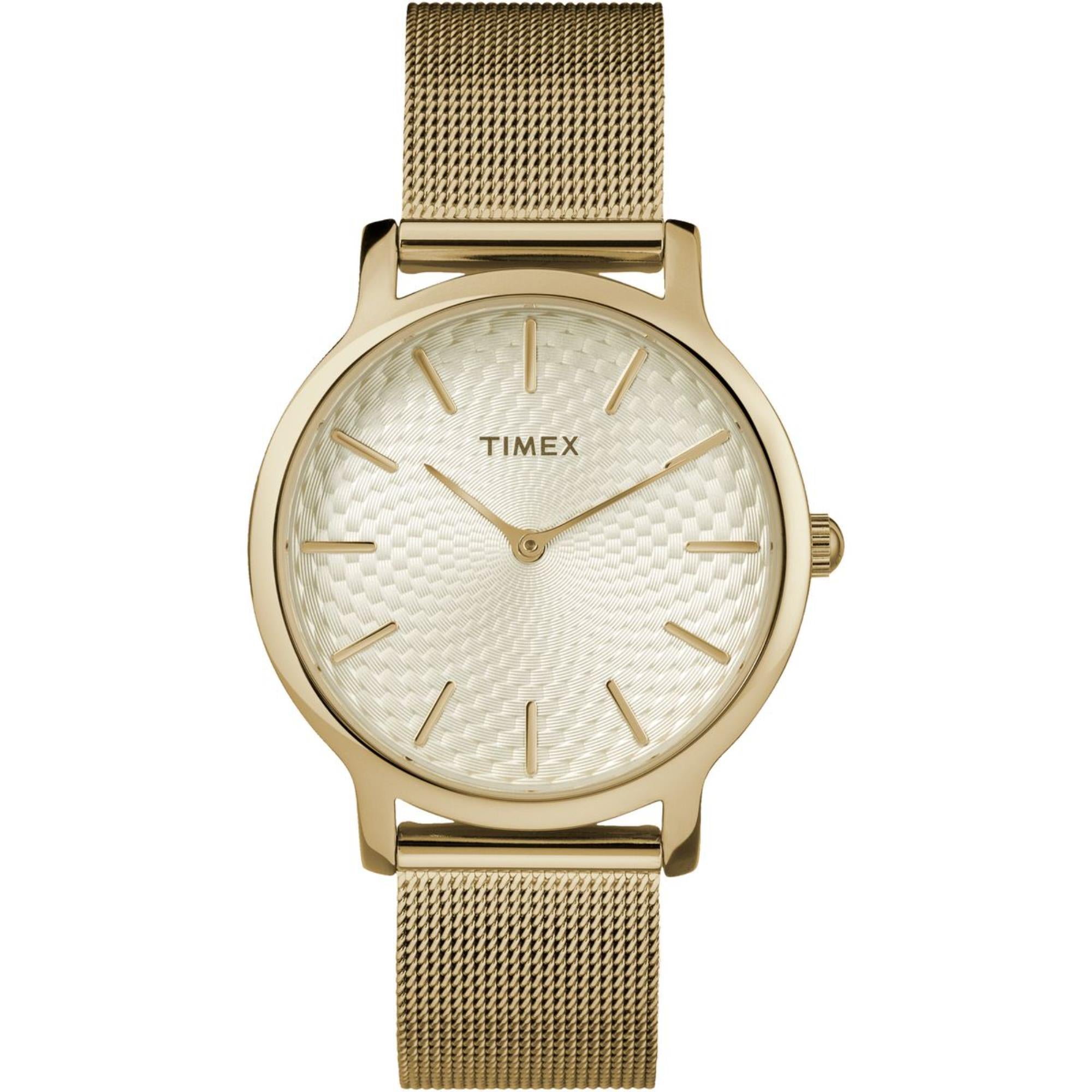 Timex Transcend Quartz Gold Dial Mesh Strap Women's Watch TW2R36100