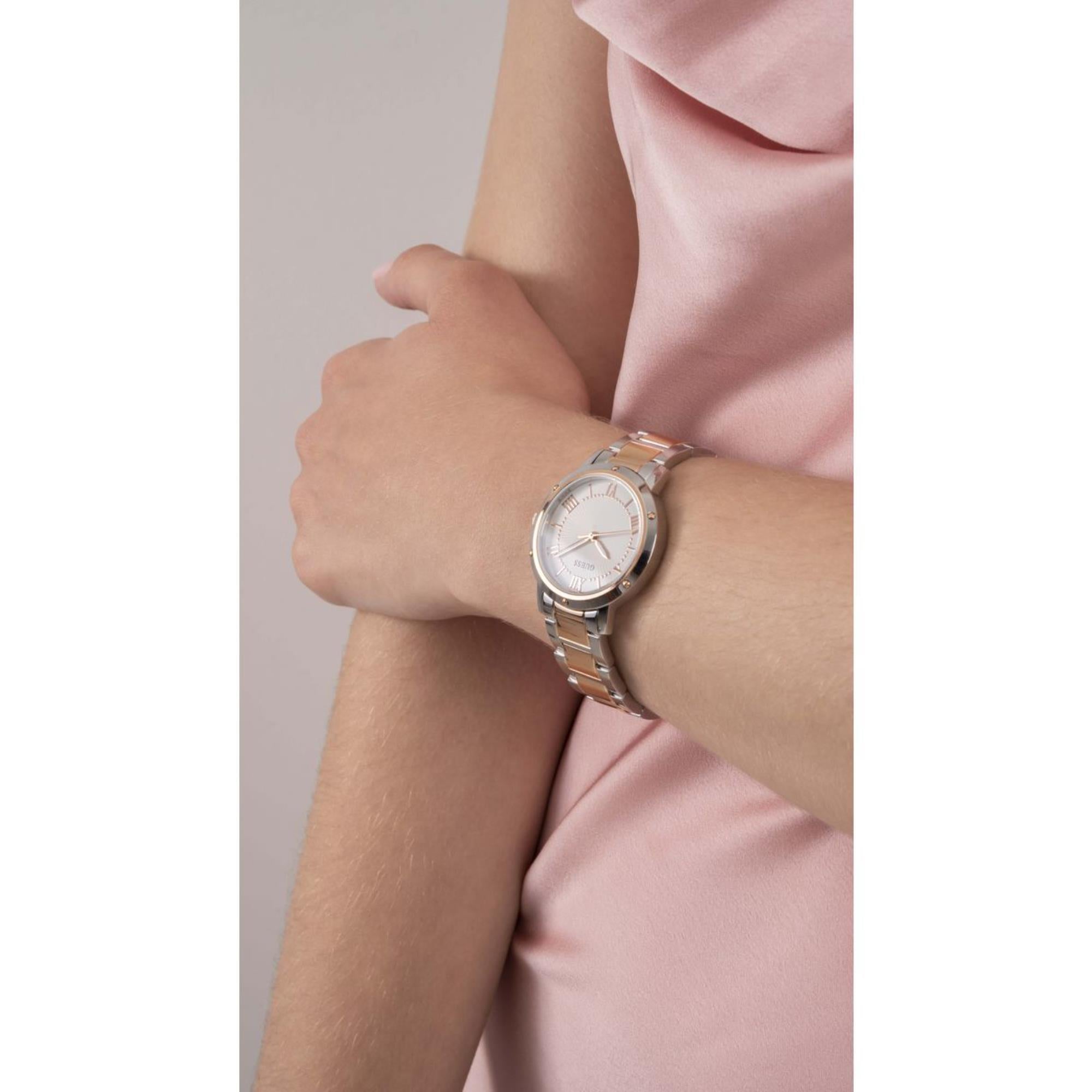 Guess Dawn White Dial Stainless Steel Strap Women's Watch GW0404L3