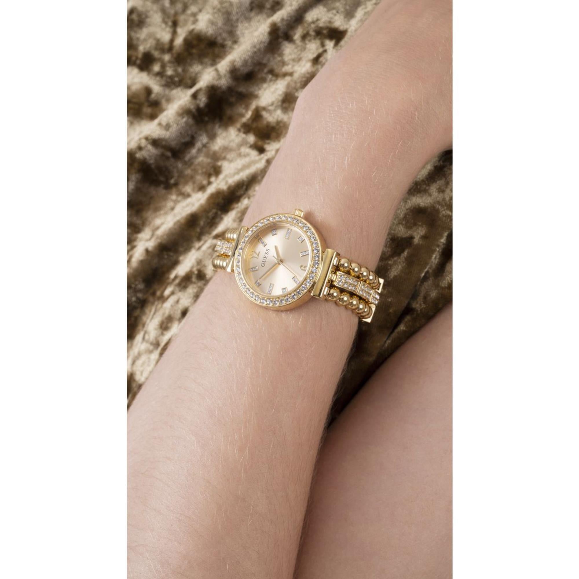 Guess Gala Champagne Dial Stainless Steel Strap Women's Watch GW0401L2