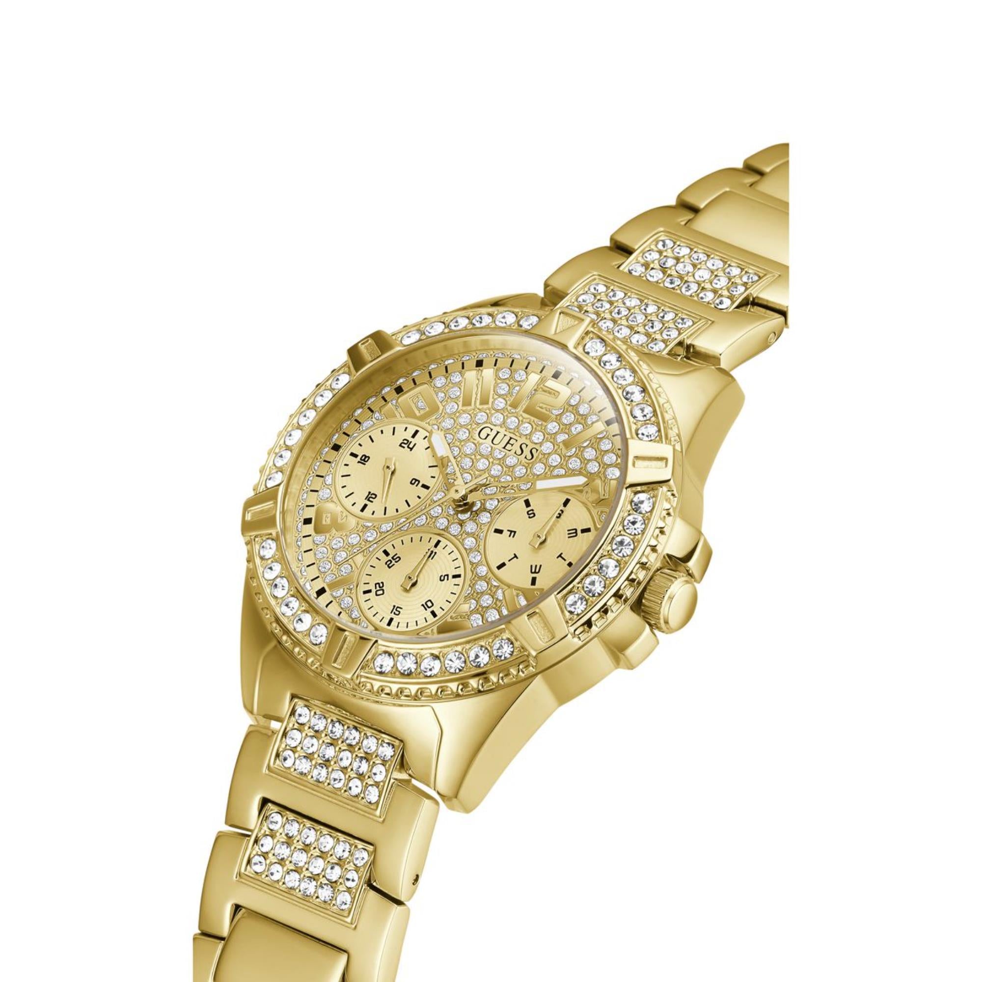 Guess Lady Frontier Champagne Dial Stainless Steel Strap Women's Watch W1156L2