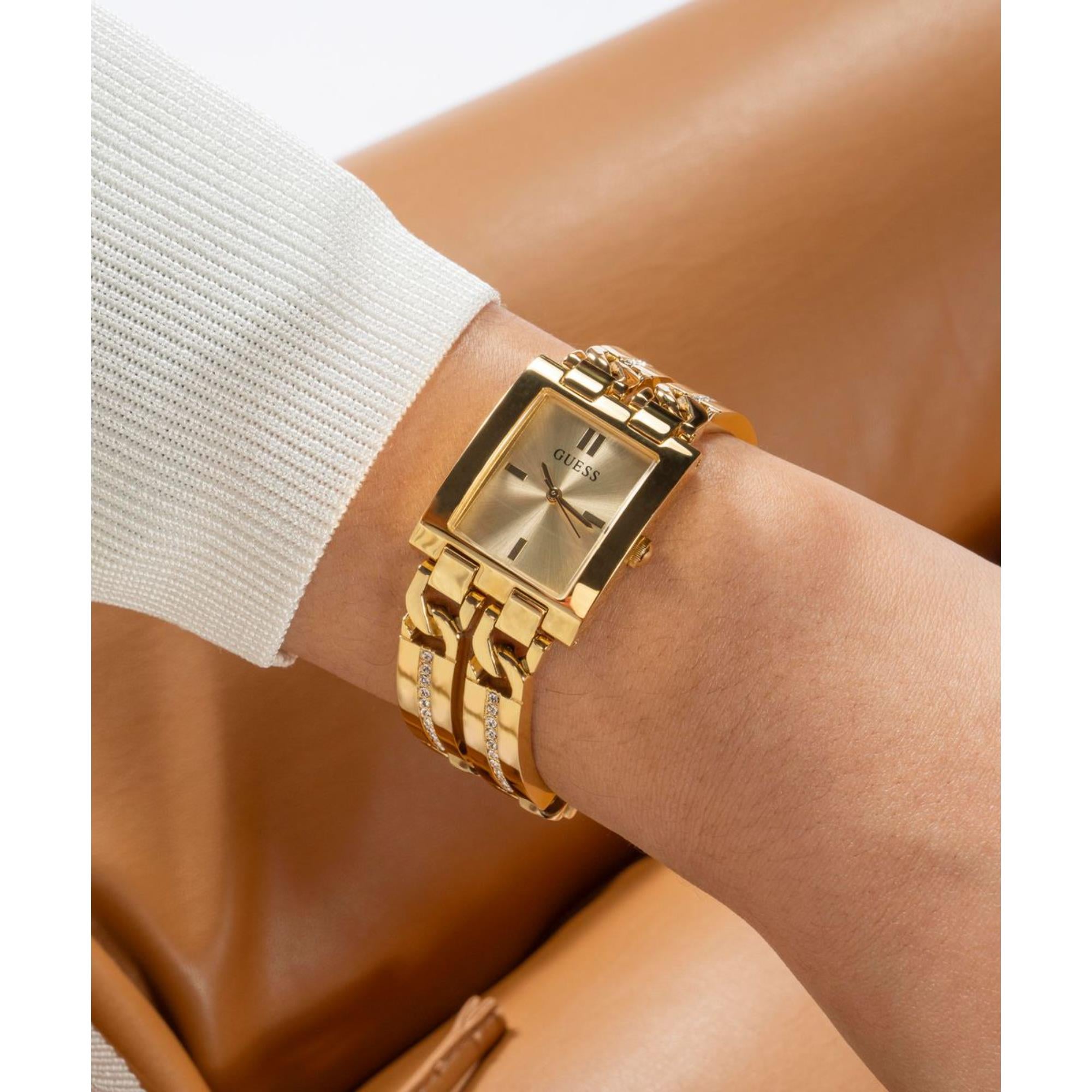 Guess Mod ID Champagne Dial Stainless Steel Strap Women's Watch GW0668L2