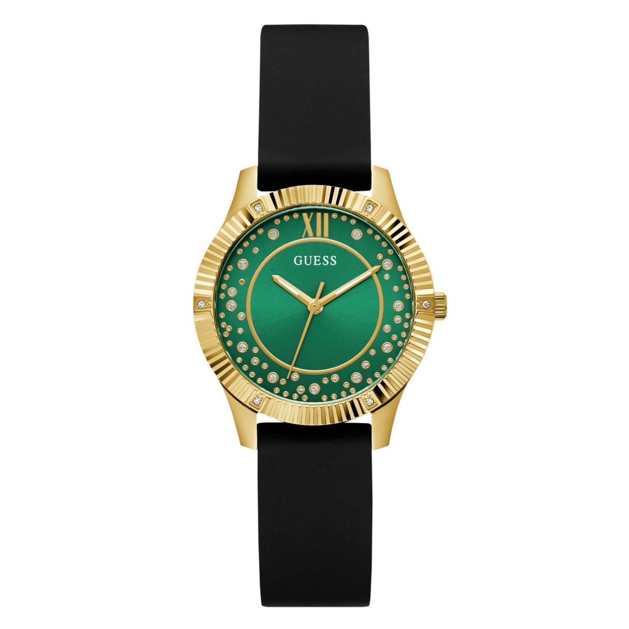 Guess Starstruck Green Dial Silicone Strap Women's Watch GW0766L3