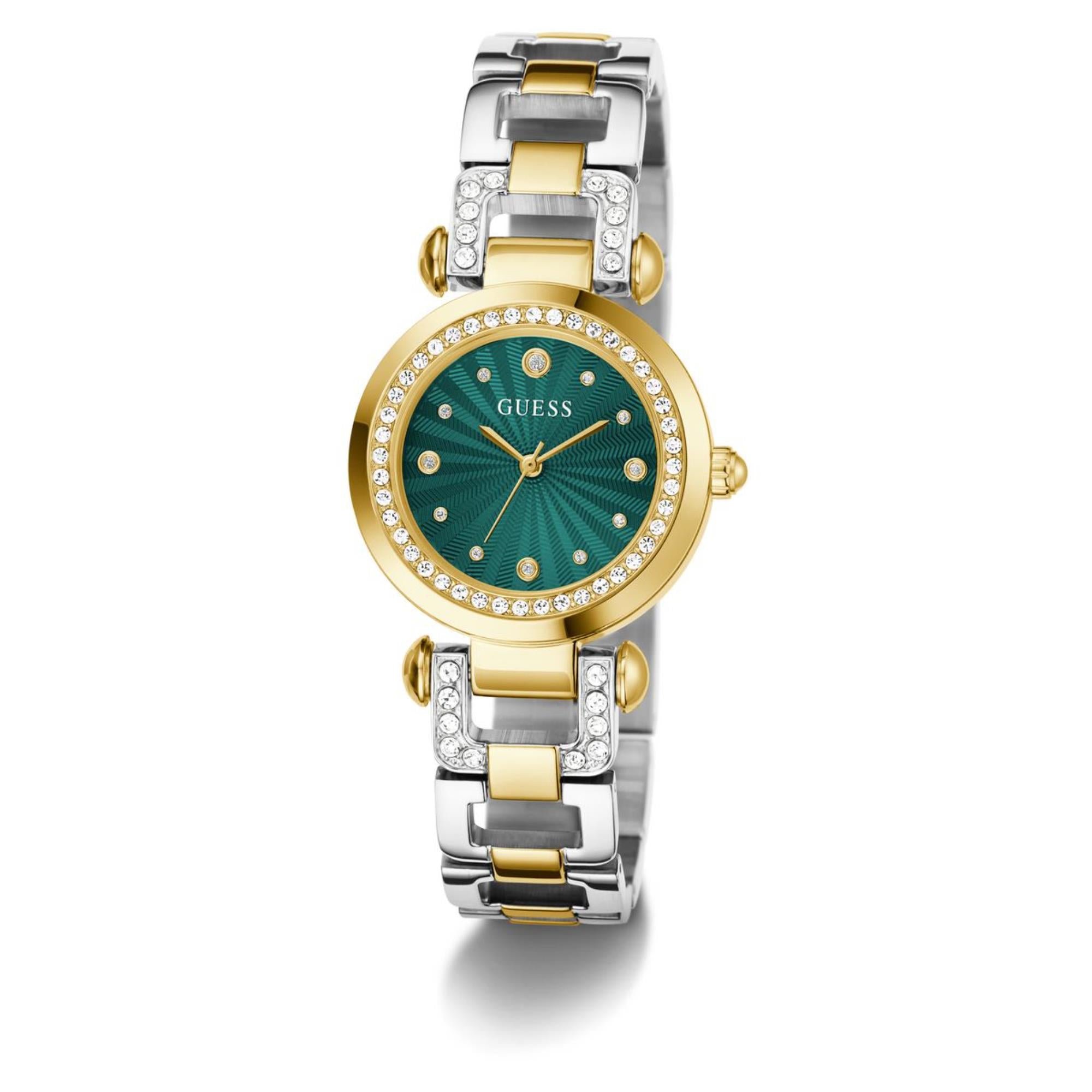 Guess Ginger Green Dial Stainless Steel Strap Women's Watch GW0869L1