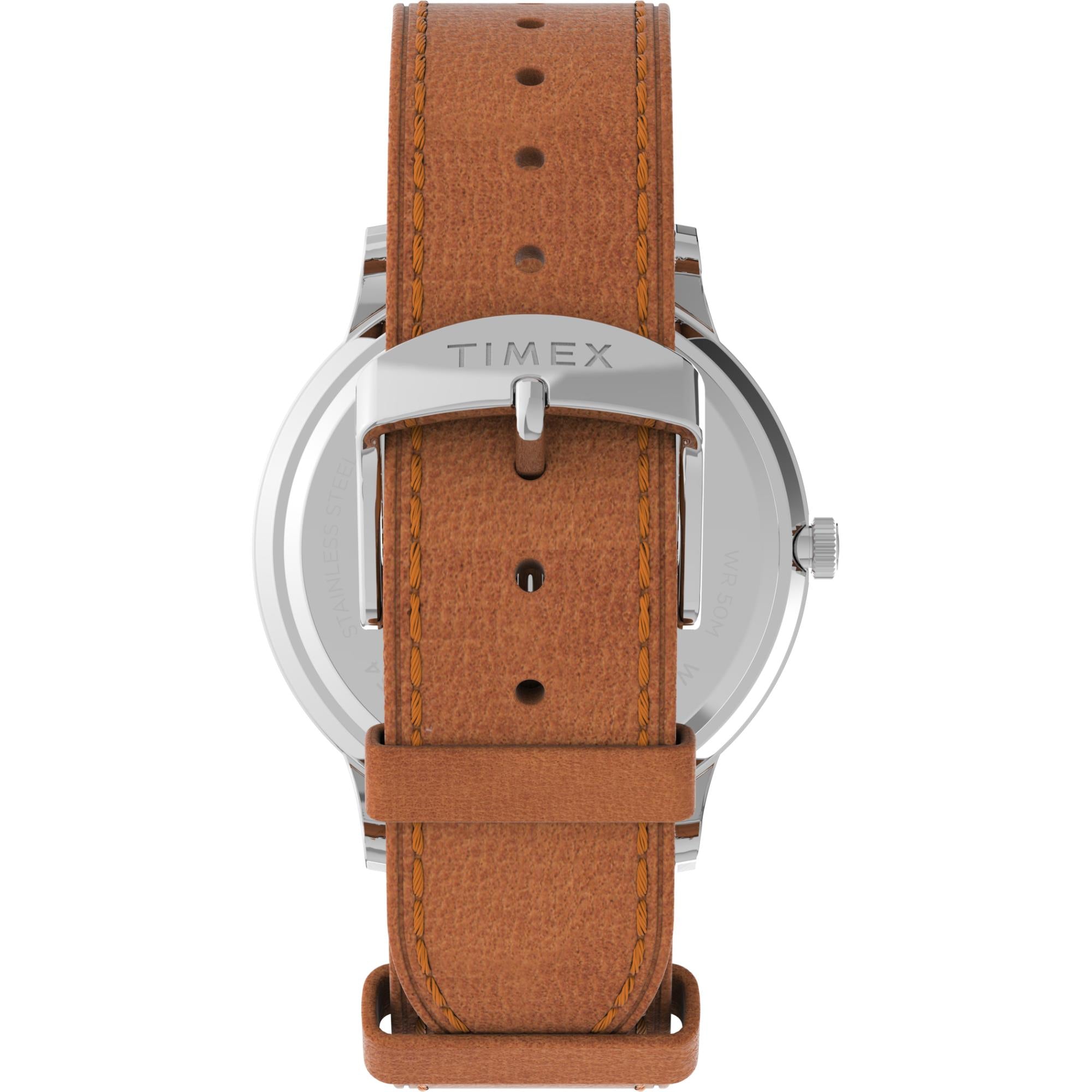 Timex Waterbury Classic Quartz Grey Dial Leather Strap Men's Watch TW2V73600