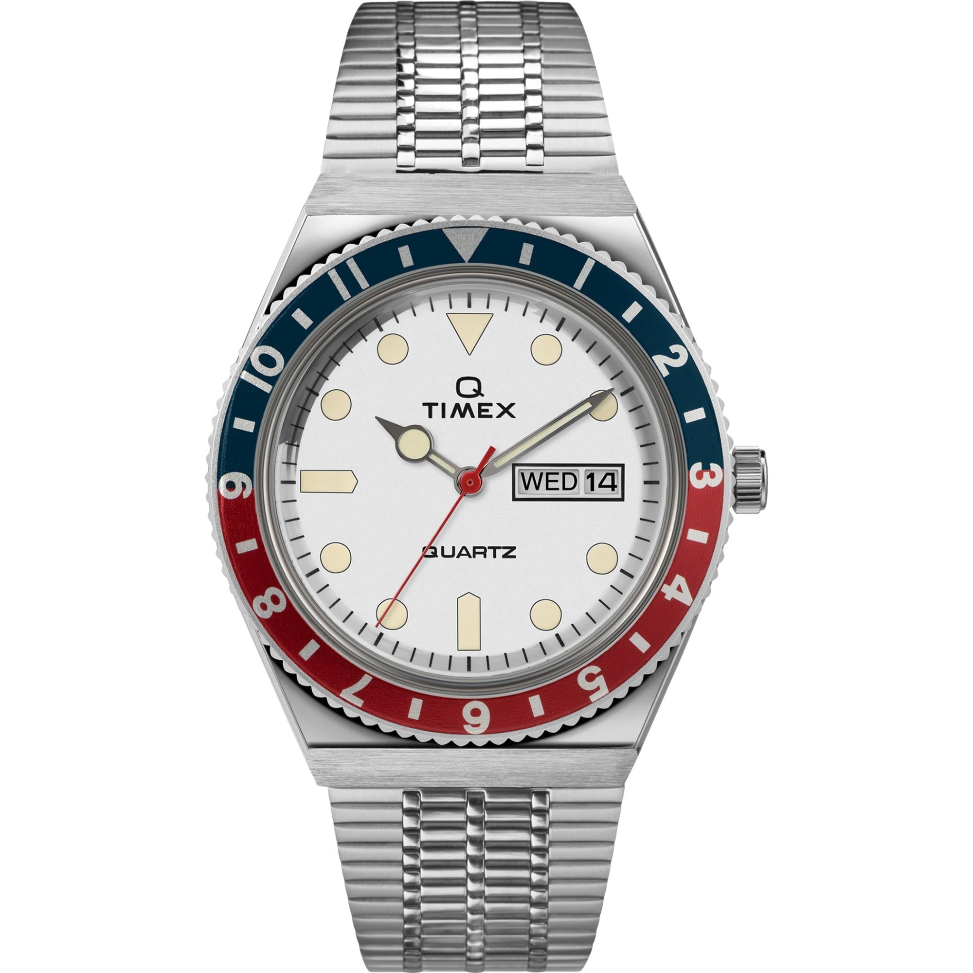 Timex Q Reissue Quartz White Dial Stainless Steel Strap Men's Watch TW2U61200