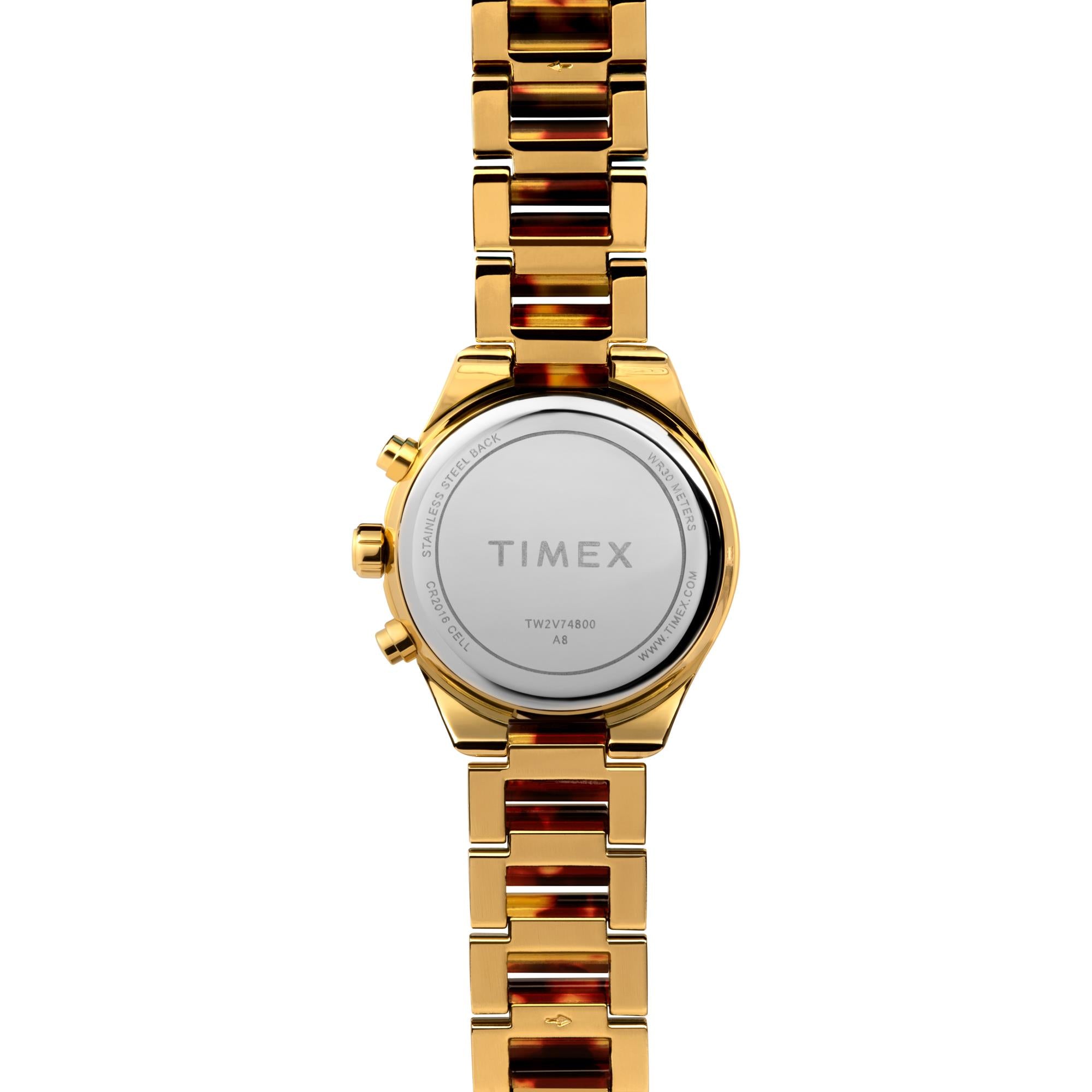 Timex Classic Chronograph Gold Dial Alloy Steel Strap Women's Watch TW2V74800