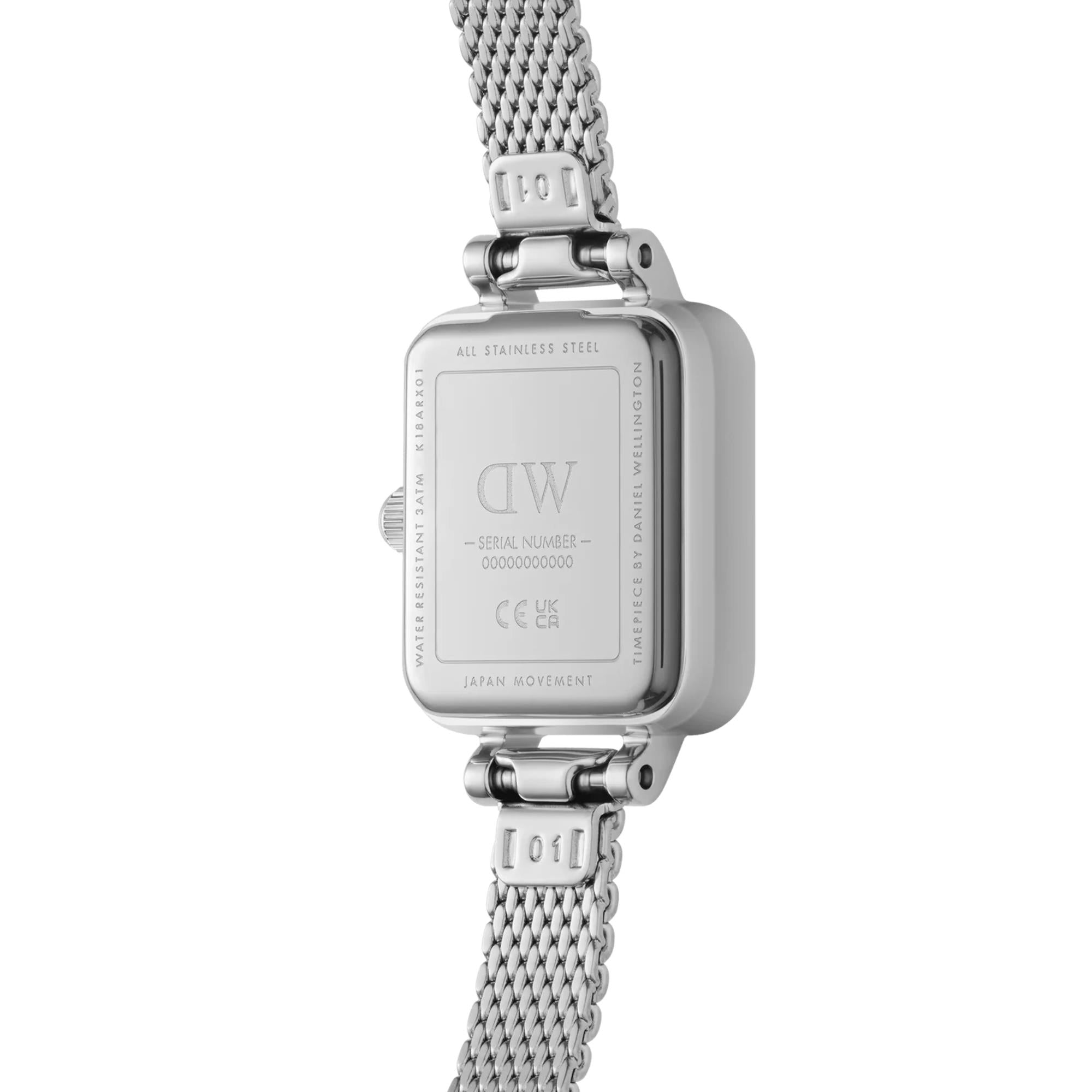 Daniel Wellington Quadro White Dial Stainless Steel Strap Women's Watch DW00100732