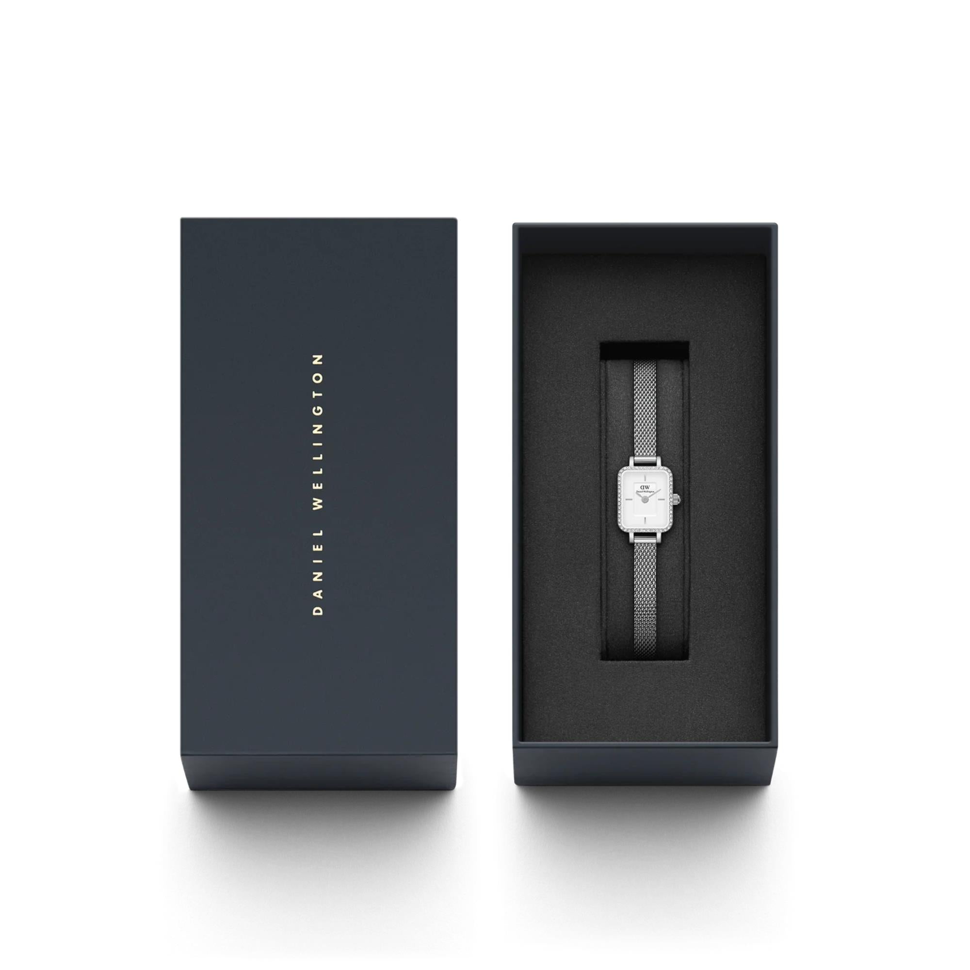 Daniel Wellington Quadro White Dial Stainless Steel Strap Women's Watch DW00100732