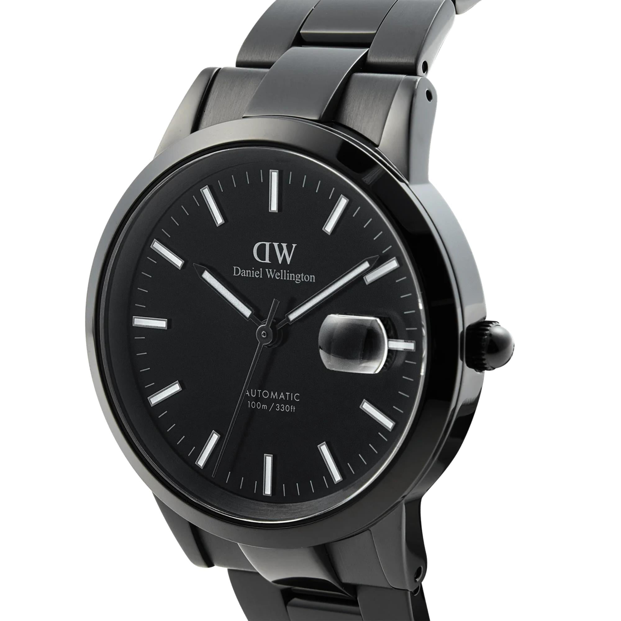 Daniel Wellington Iconic Automatic Black Dial Stainless Steel Strap Men's Watch DW00100753