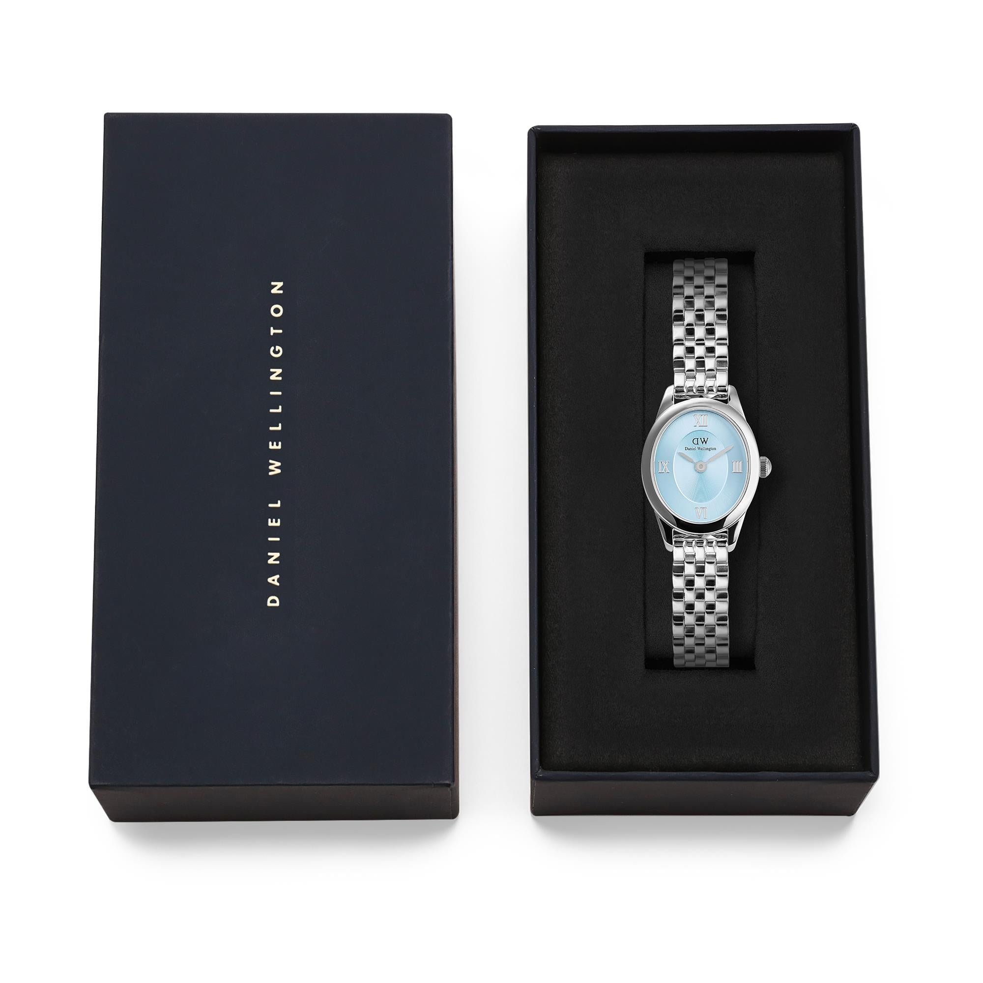 Daniel Wellington Ophelia Mini Beans Ice Blue Dial Stainless Steel Strap Women's Watch DW00100809