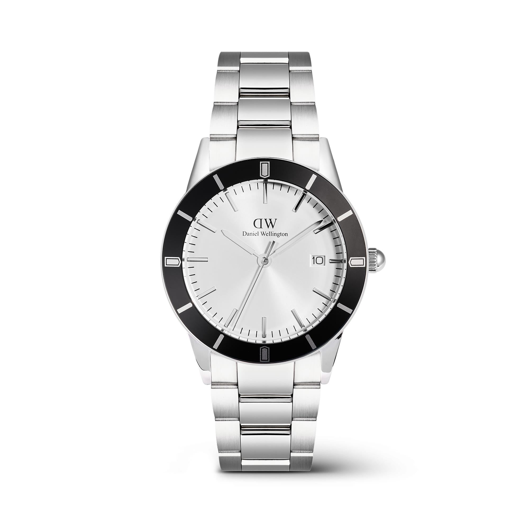 Daniel Wellington Iconic Paradigma White Dial Stainless Steel Strap Men's Watch DW00100819