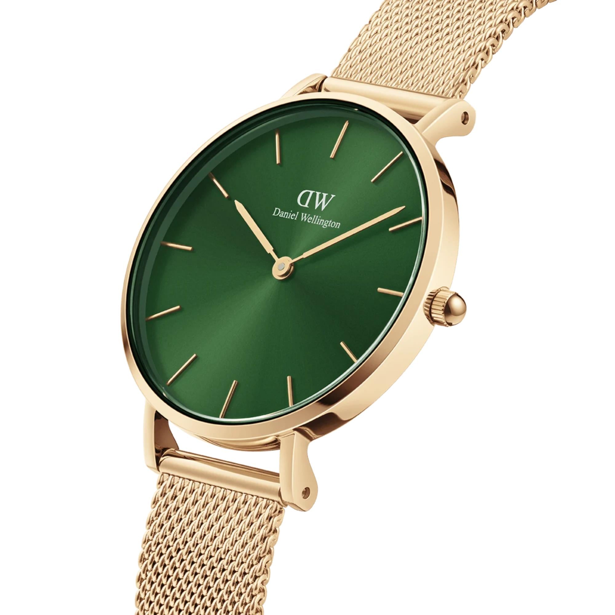 Daniel Wellington Petite Green Dial Stainless Steel Strap Women's Watch DW00100480