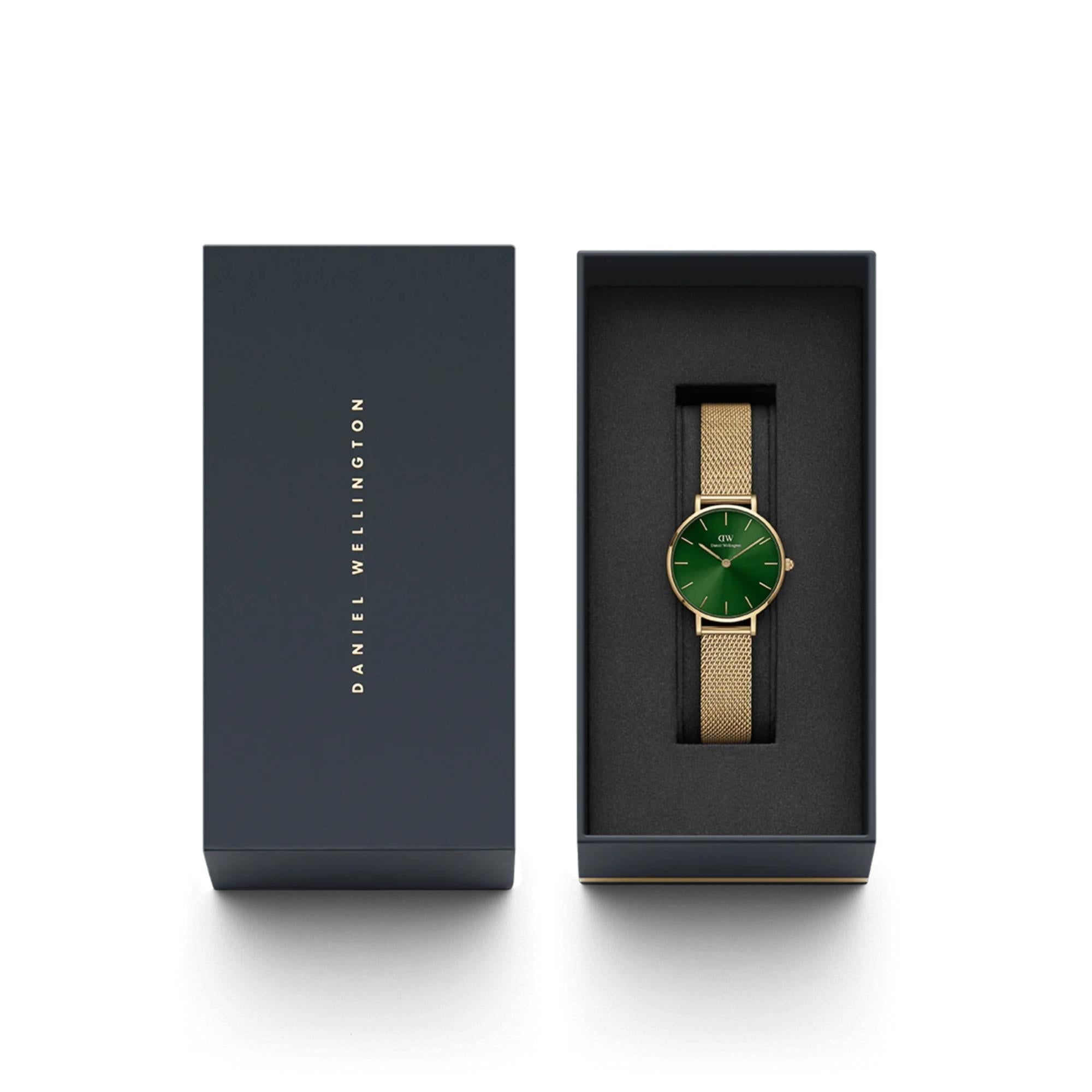 Daniel Wellington Petite Green Dial Stainless Steel Strap Women's Watch DW00100480