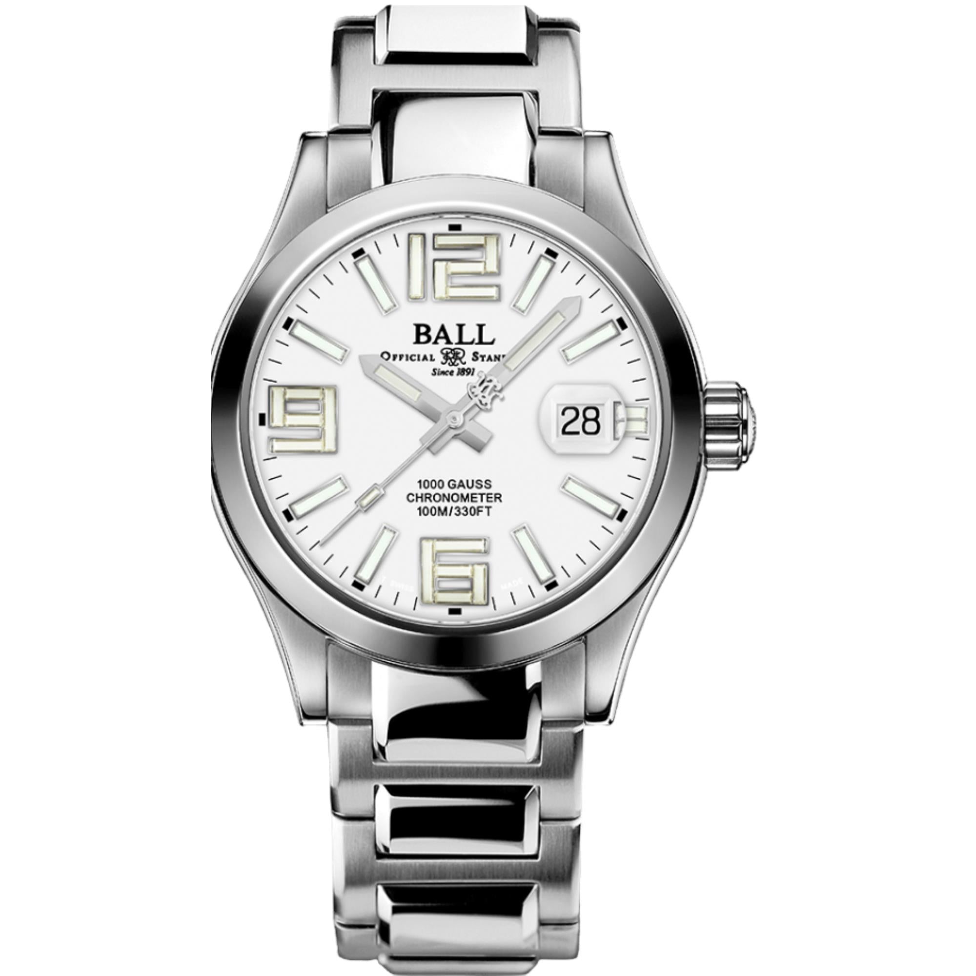 BALL Engineer III Legend Arabic White Dial Stainless Steel Strap Men's Watch NM9016C-S7C-WH